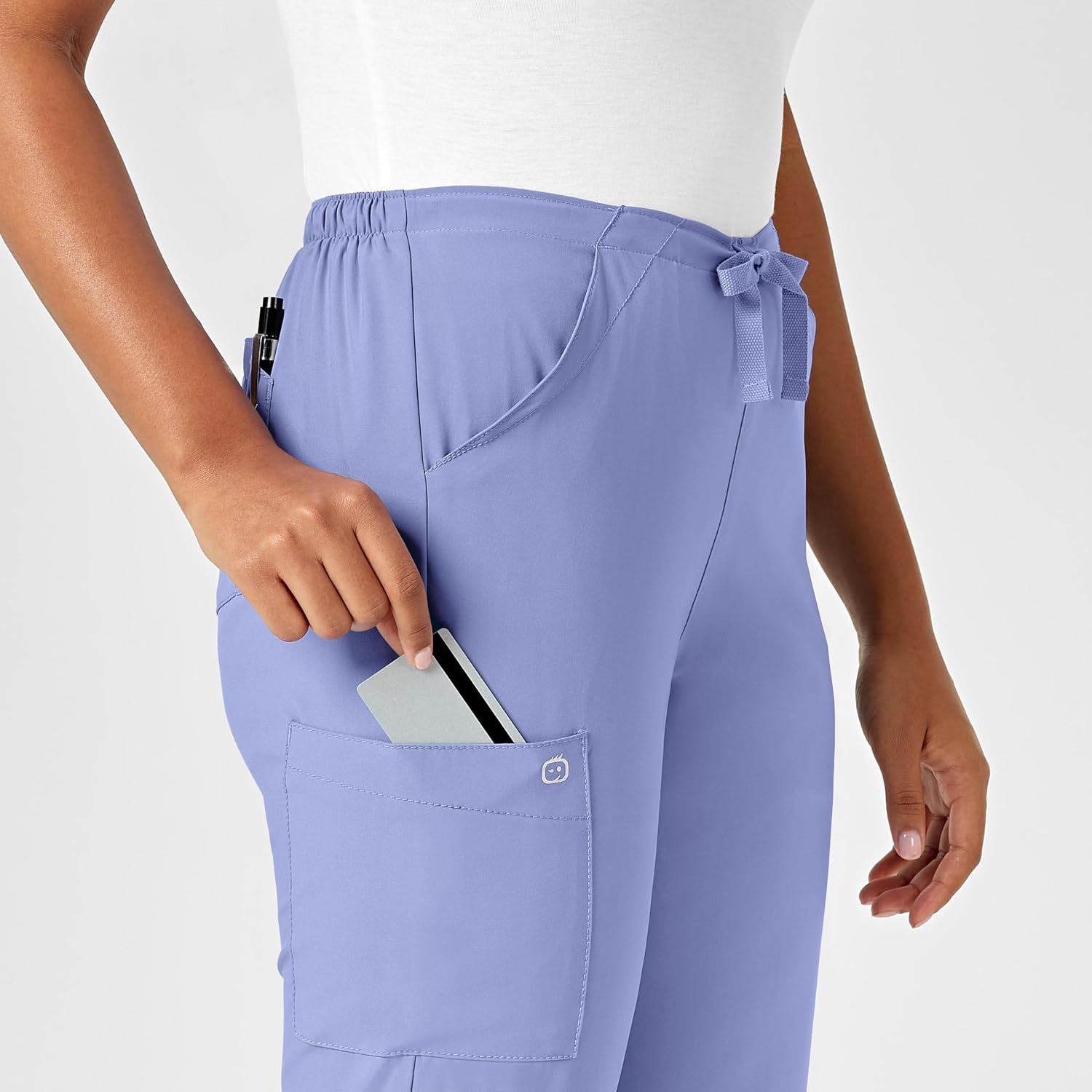WINK W123 Women’s Drawstring Scrub Pant(Ceil Blue)