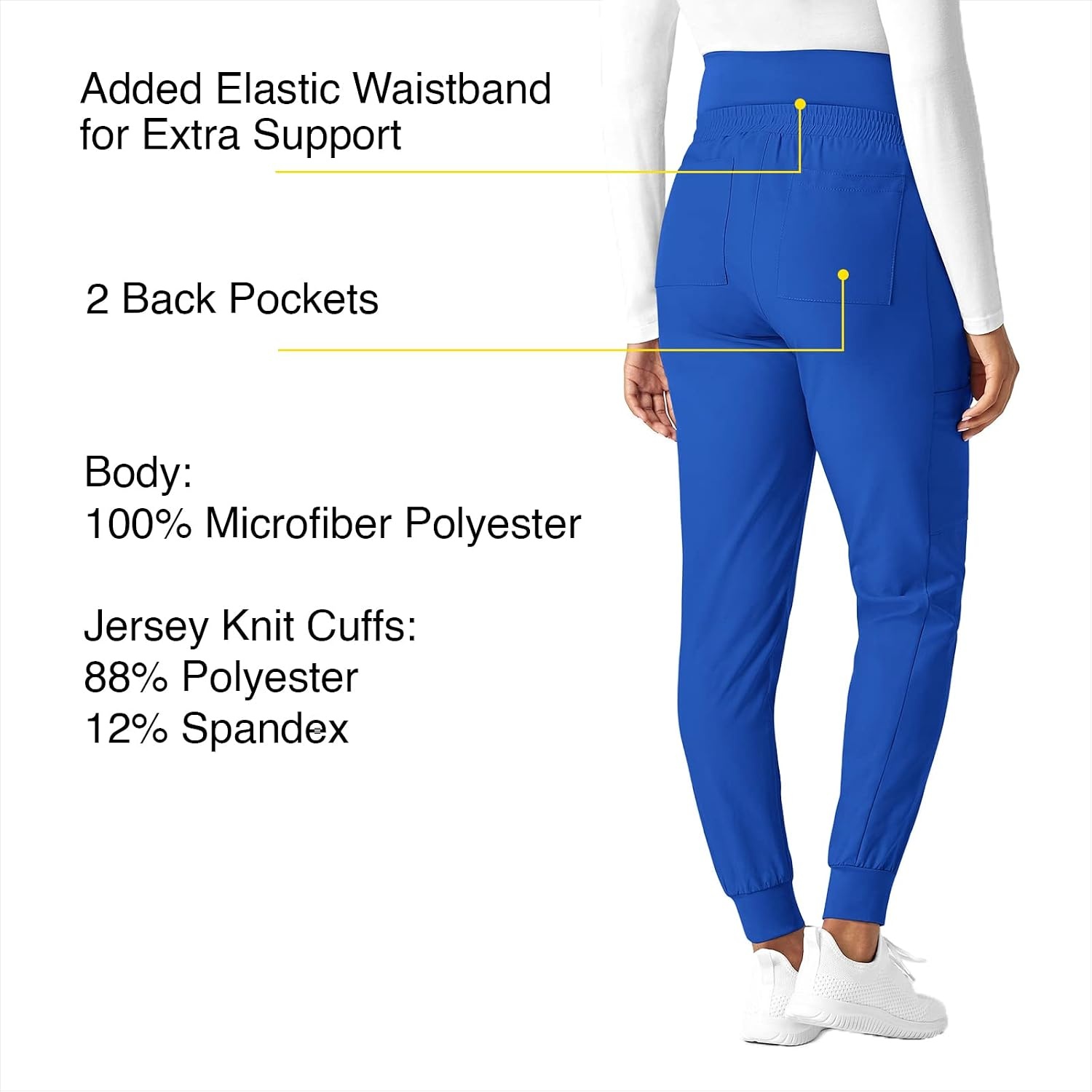 Wink Scrubs for Women, W123, Maternity Joggers Pants with 7 Pockets(Royal)