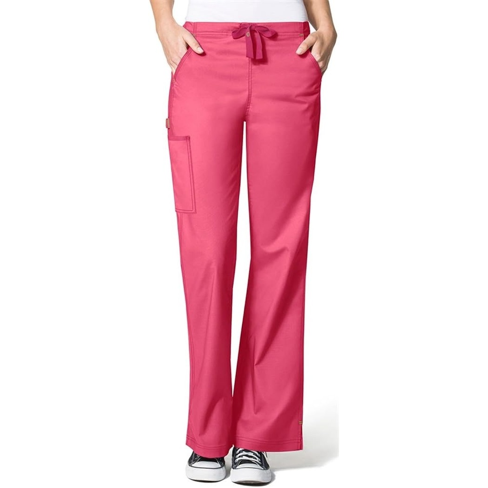 WonderWink Women’s Wonderflex Joy Denim Style Staight Leg Scrub Pant(Papaya)