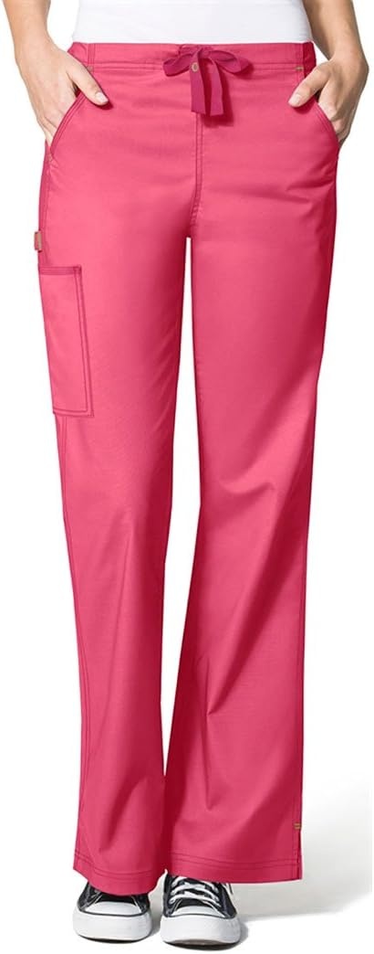 WonderWink Women’s Wonderflex Joy Denim Style Staight Leg Scrub Pant(Papaya)