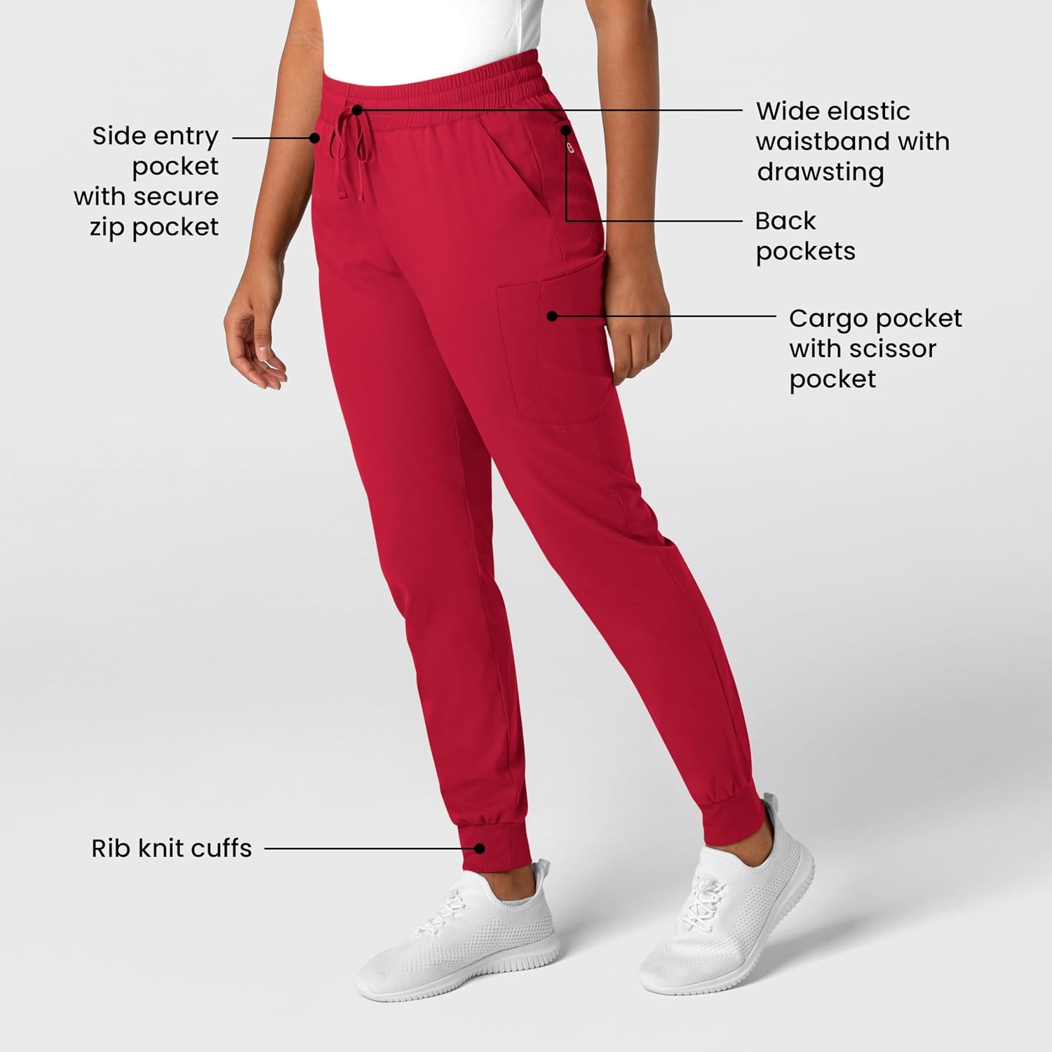 Wink Boundless Women’s Jogger Scrub Pant(Red)