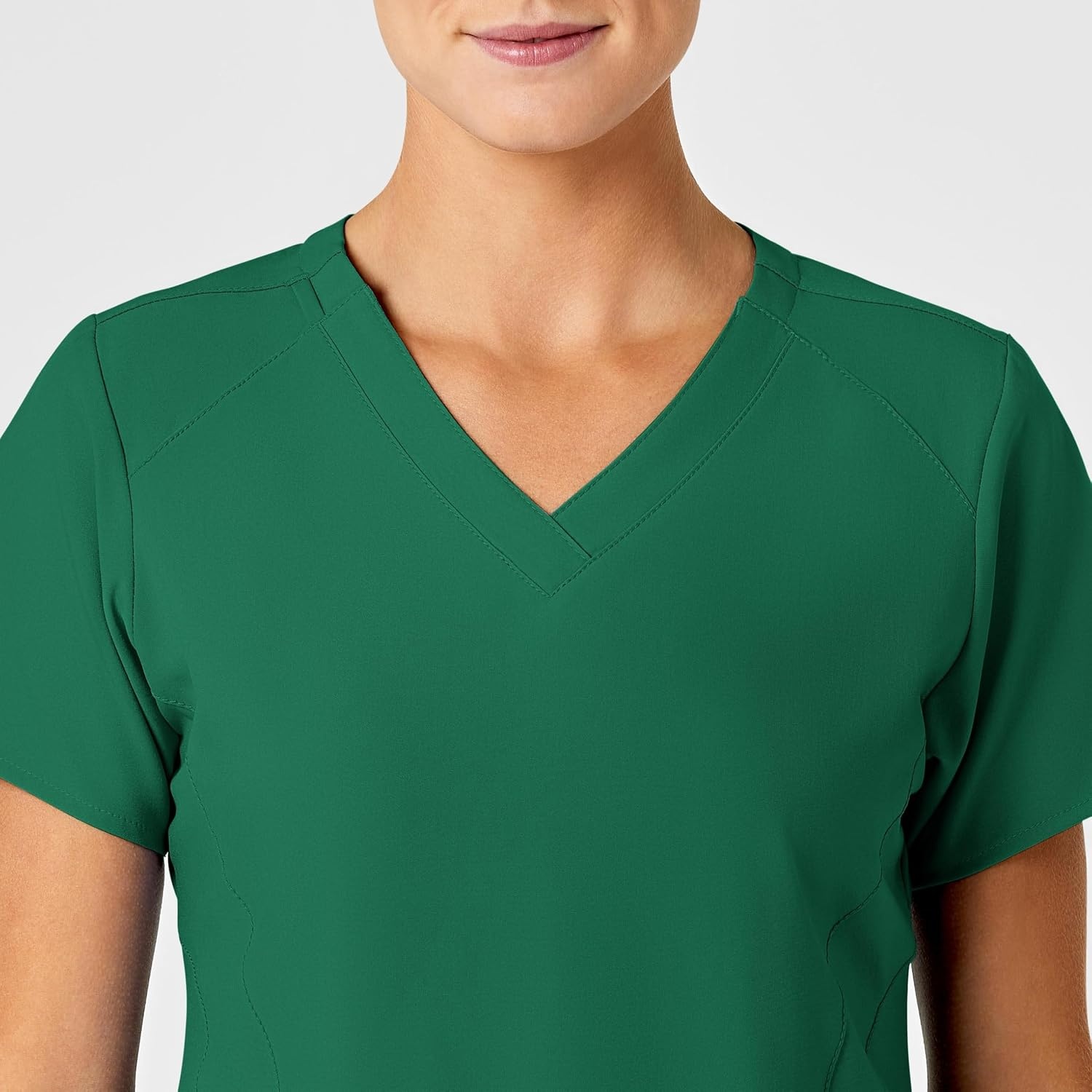 WINK W123 Women’s Flex Back Stylized V-Neck Scrub Top, Hunter, 3X