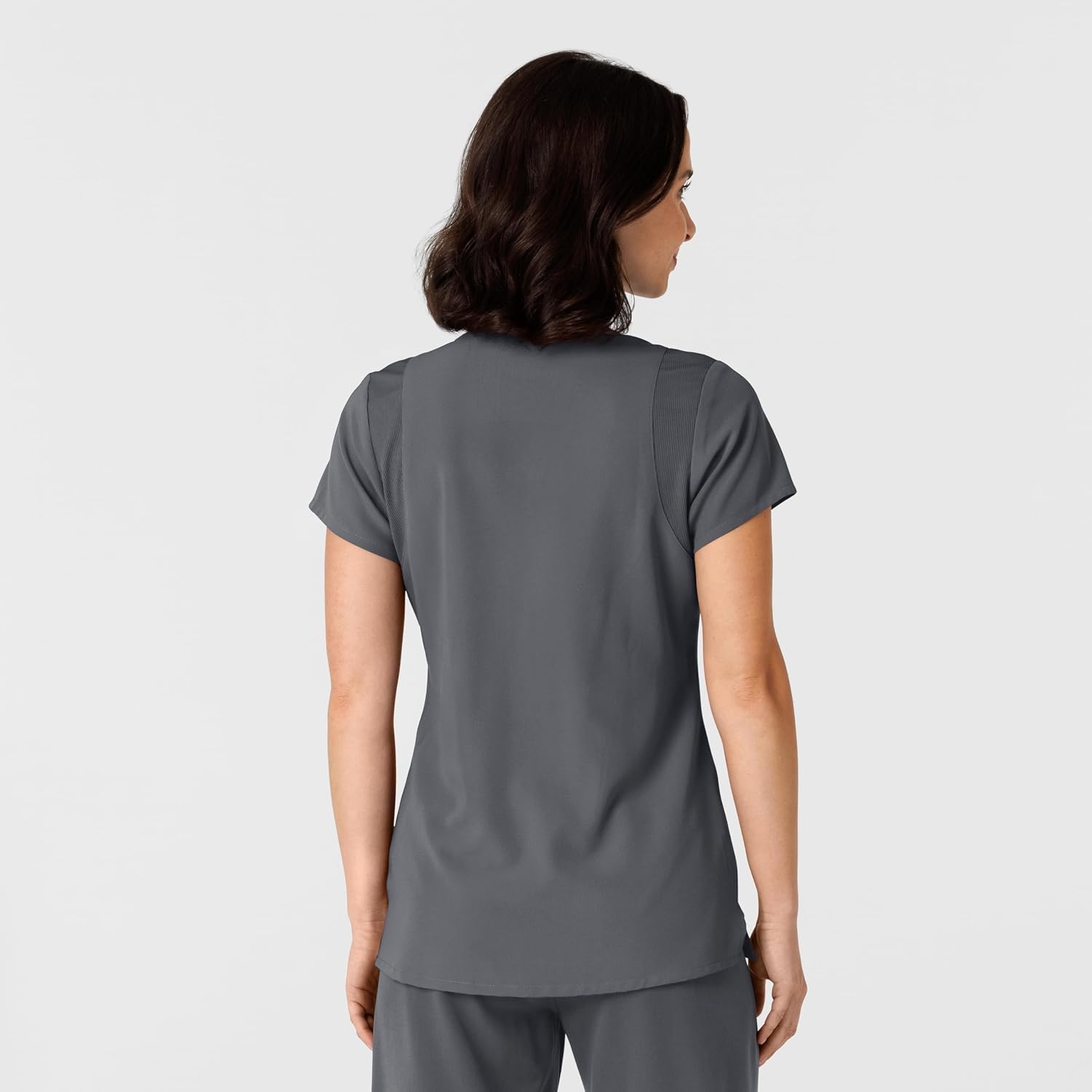Wink Nova Women’s Flex-n-Reach Shoulder Panel V-Neck Scrub Top(Pewter)