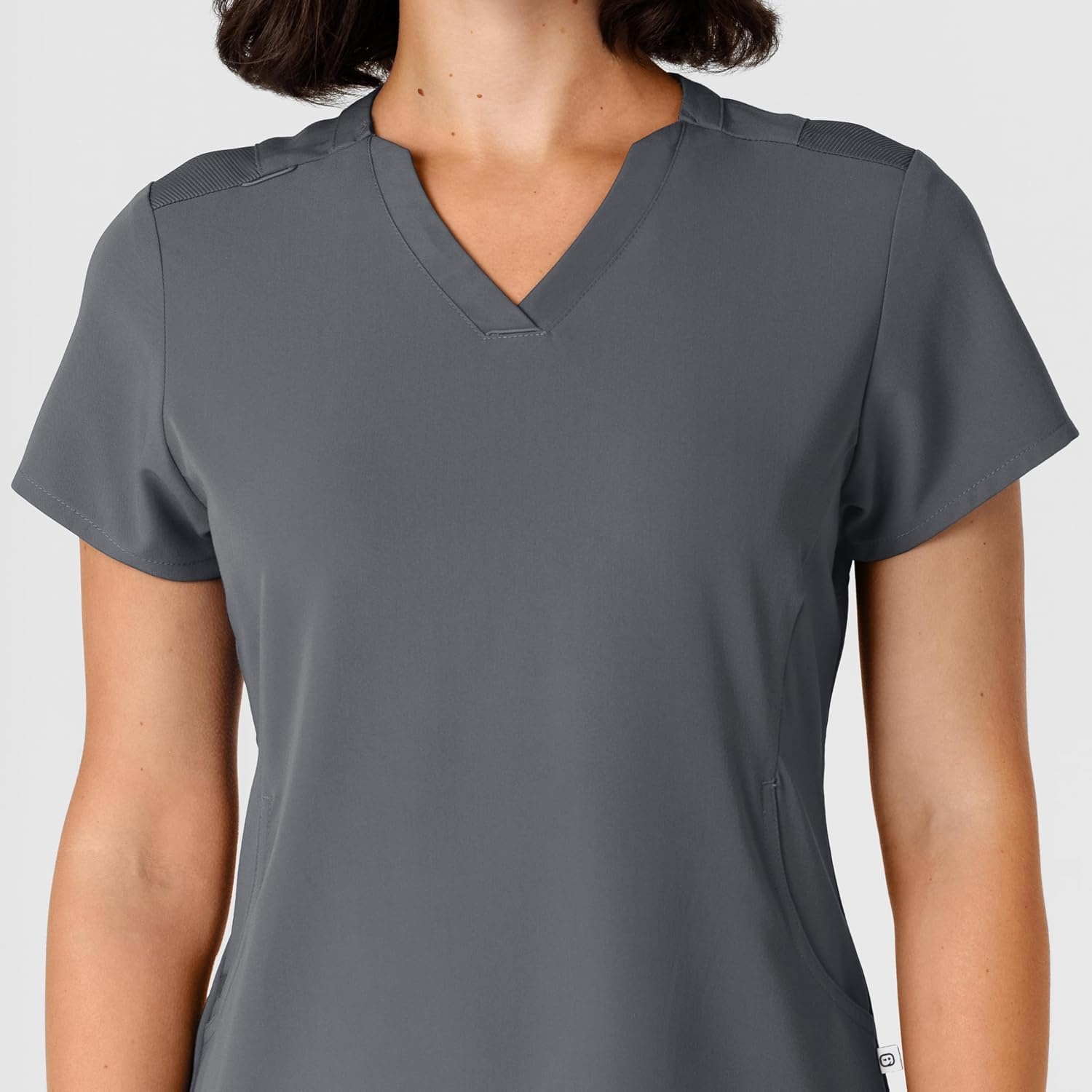 Wink Nova Women’s Flex-n-Reach Shoulder Panel V-Neck Scrub Top(Pewter)