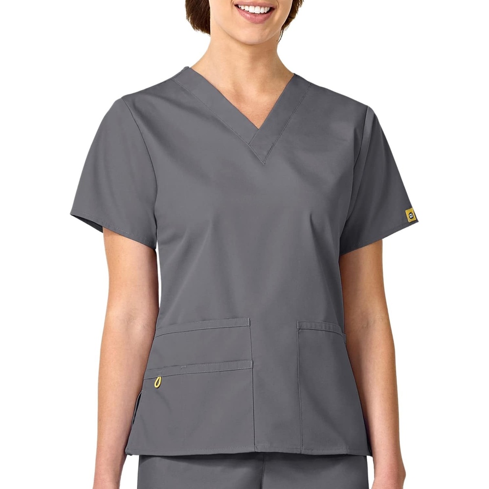 WonderWink womens Origins Bravo V-Neck Top, Pewter, XX-Small