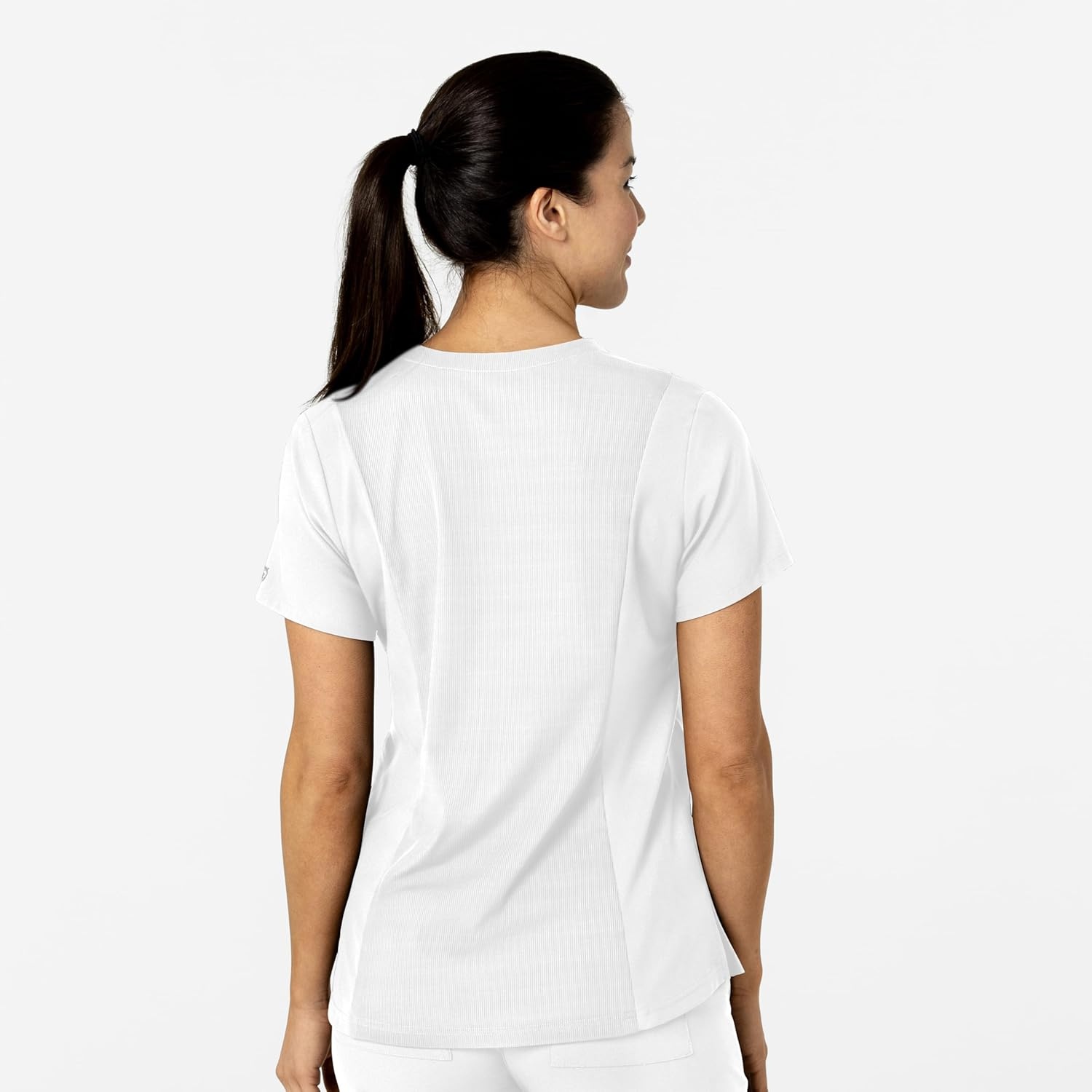 WonderWink Womens Women’s Flex-n-Reach V-Neck Scrub Top(White)