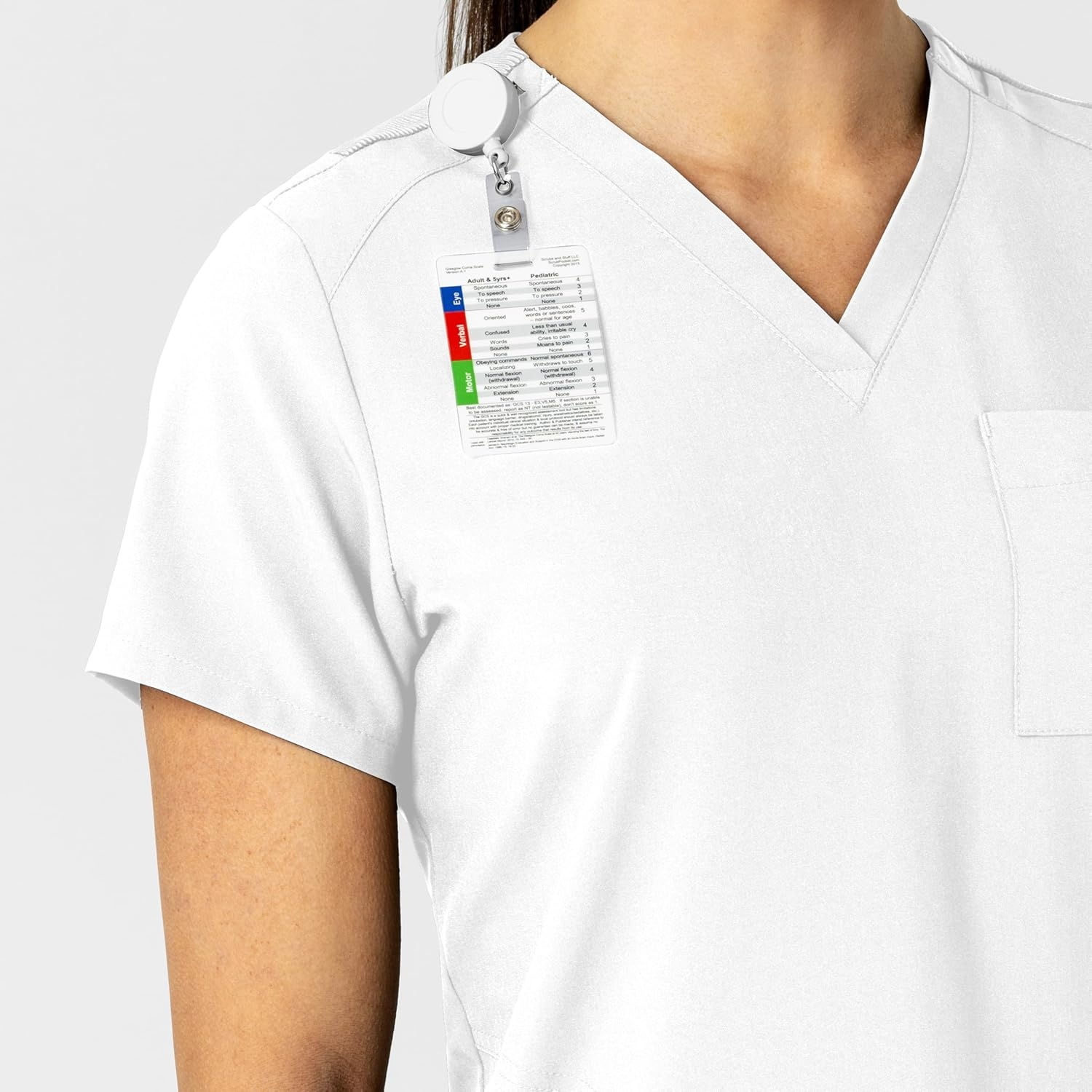 WonderWink Womens Women’s Flex-n-Reach V-Neck Scrub Top(White)