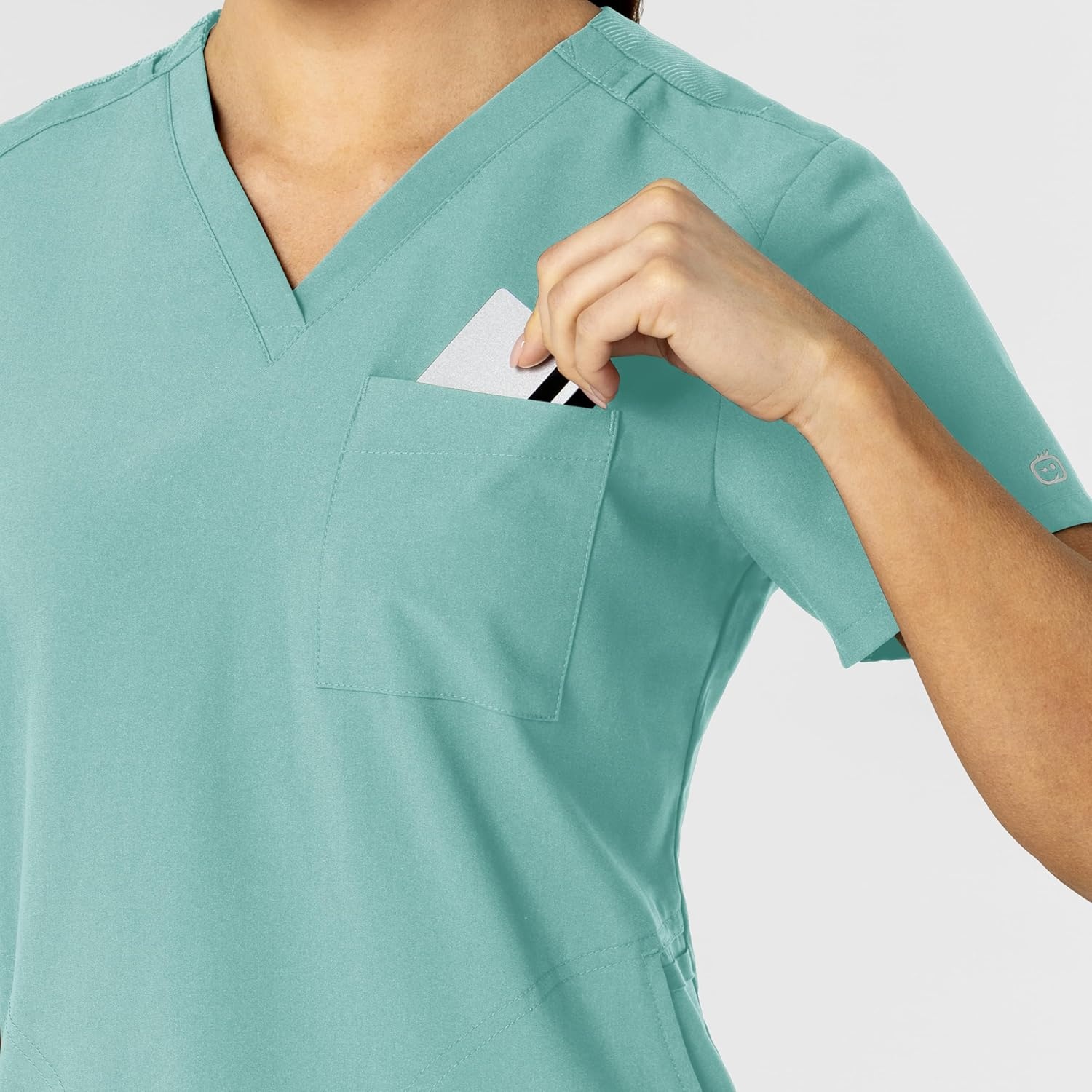 WonderWink Womens Women’s Flex-n-Reach V-Neck Scrub Top(Turquoise)