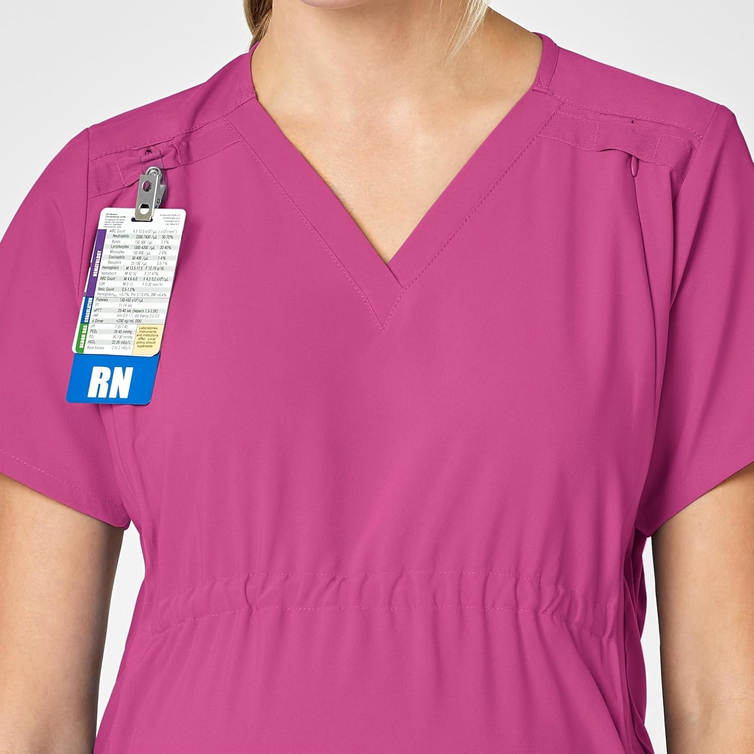 Wink W123 Maternity V-Neck Scrub Top(Hot Pink)