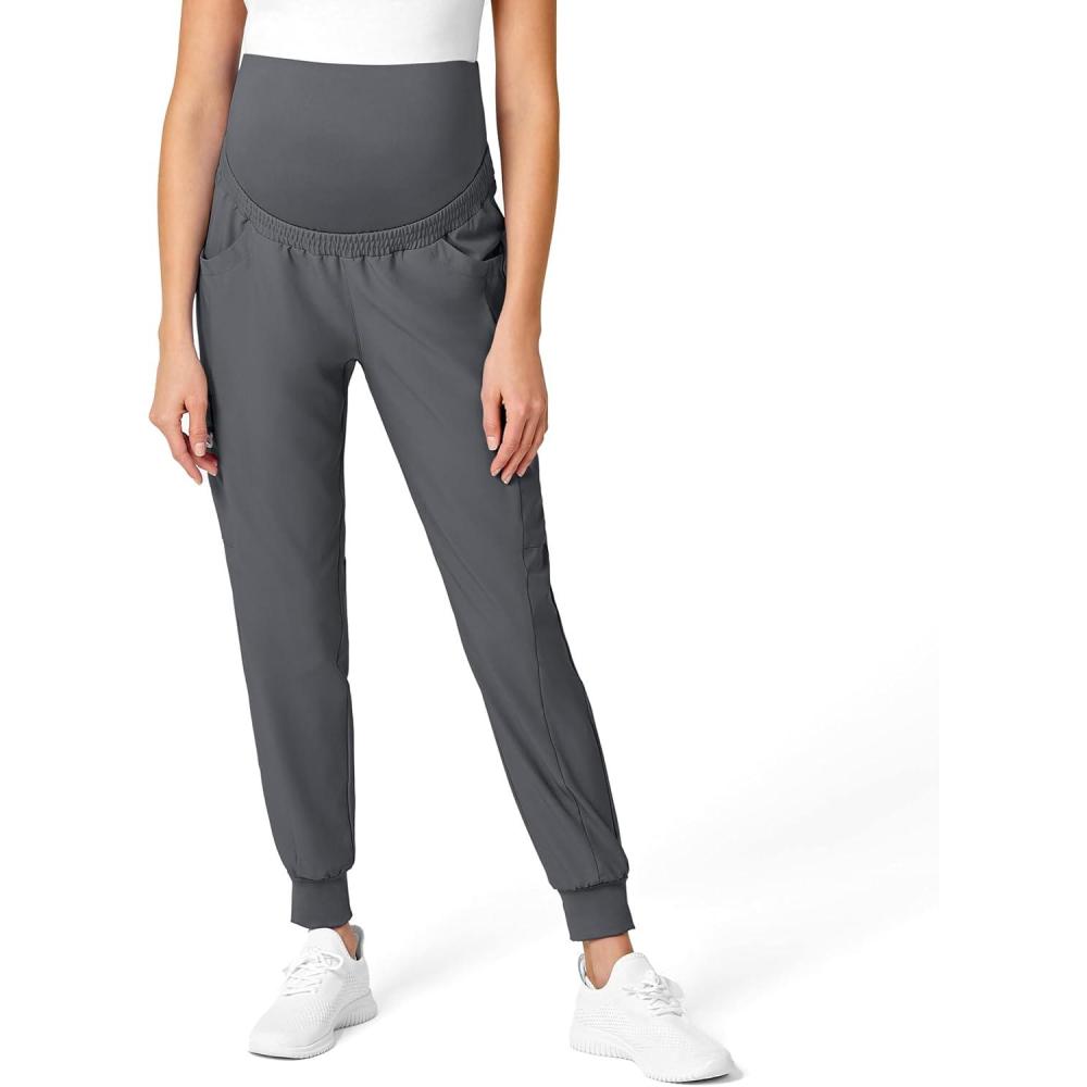 WonderWink Women’s W123 Maternity Jogger Scrub Pant(Pewter)