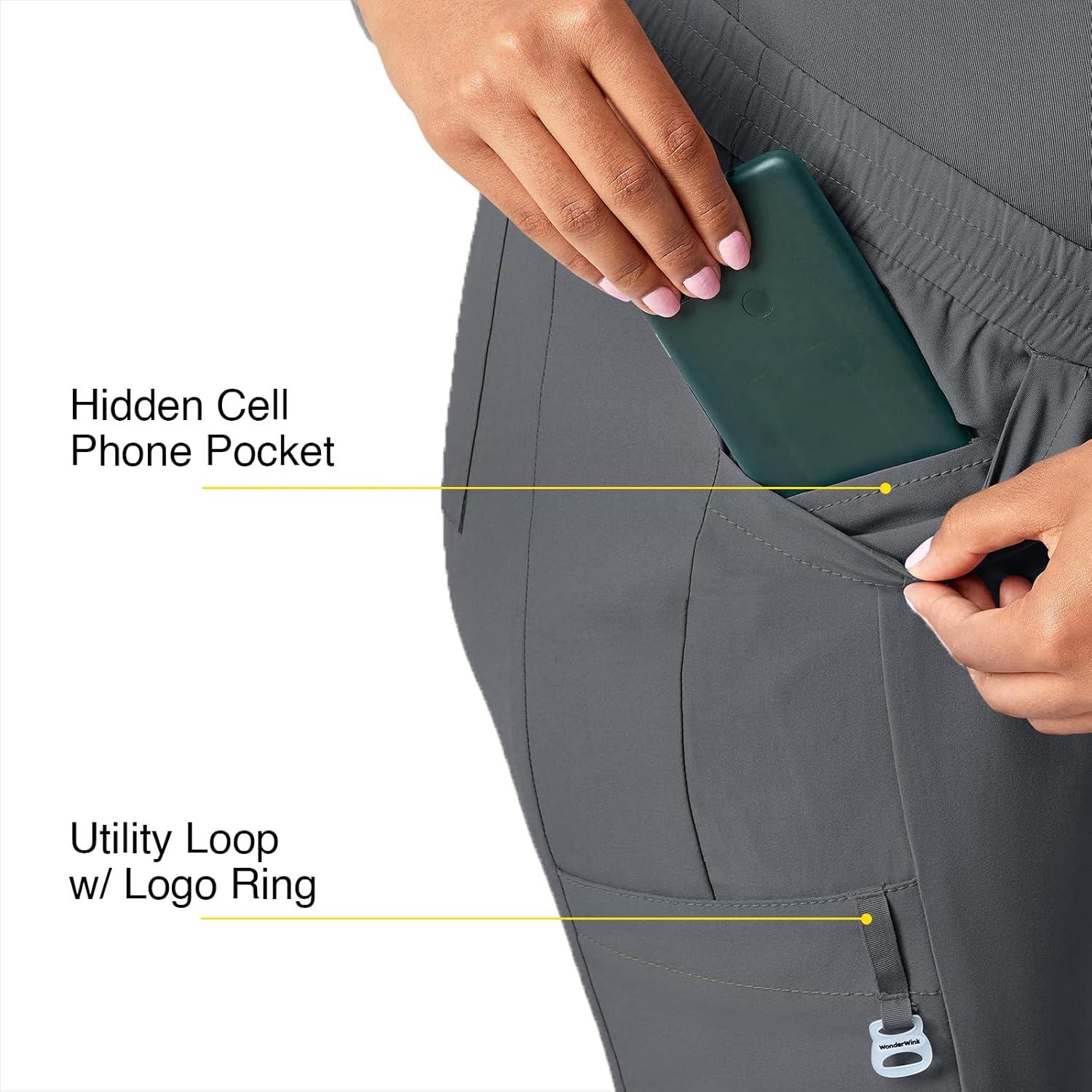 WonderWink Women’s W123 Maternity Jogger Scrub Pant(Pewter)