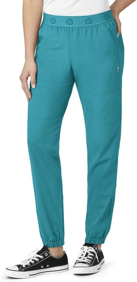 WonderWink Womens Slim Cargo Jogger Pant(Teal Blue)