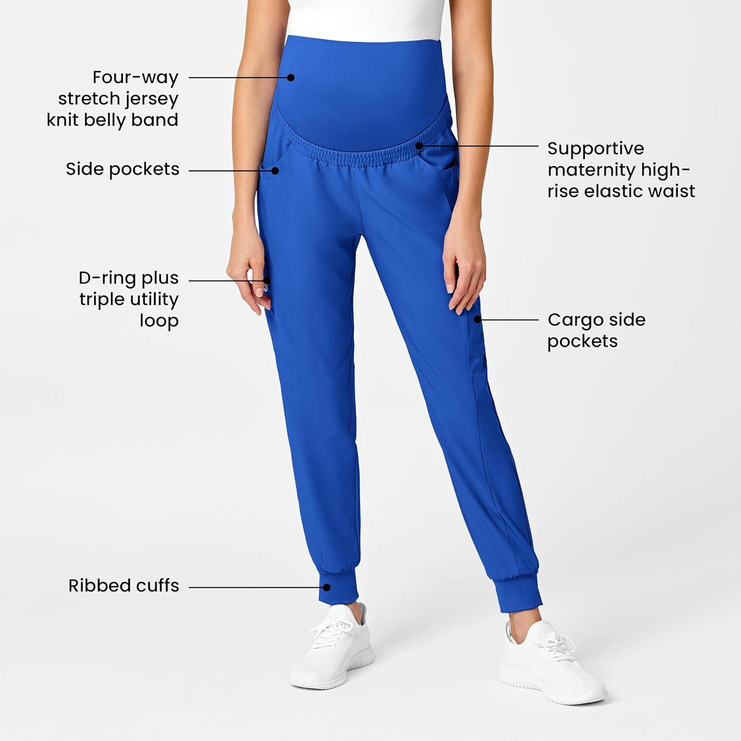 WonderWink Women’s W123 Maternity Jogger Scrub Pant(Royal)