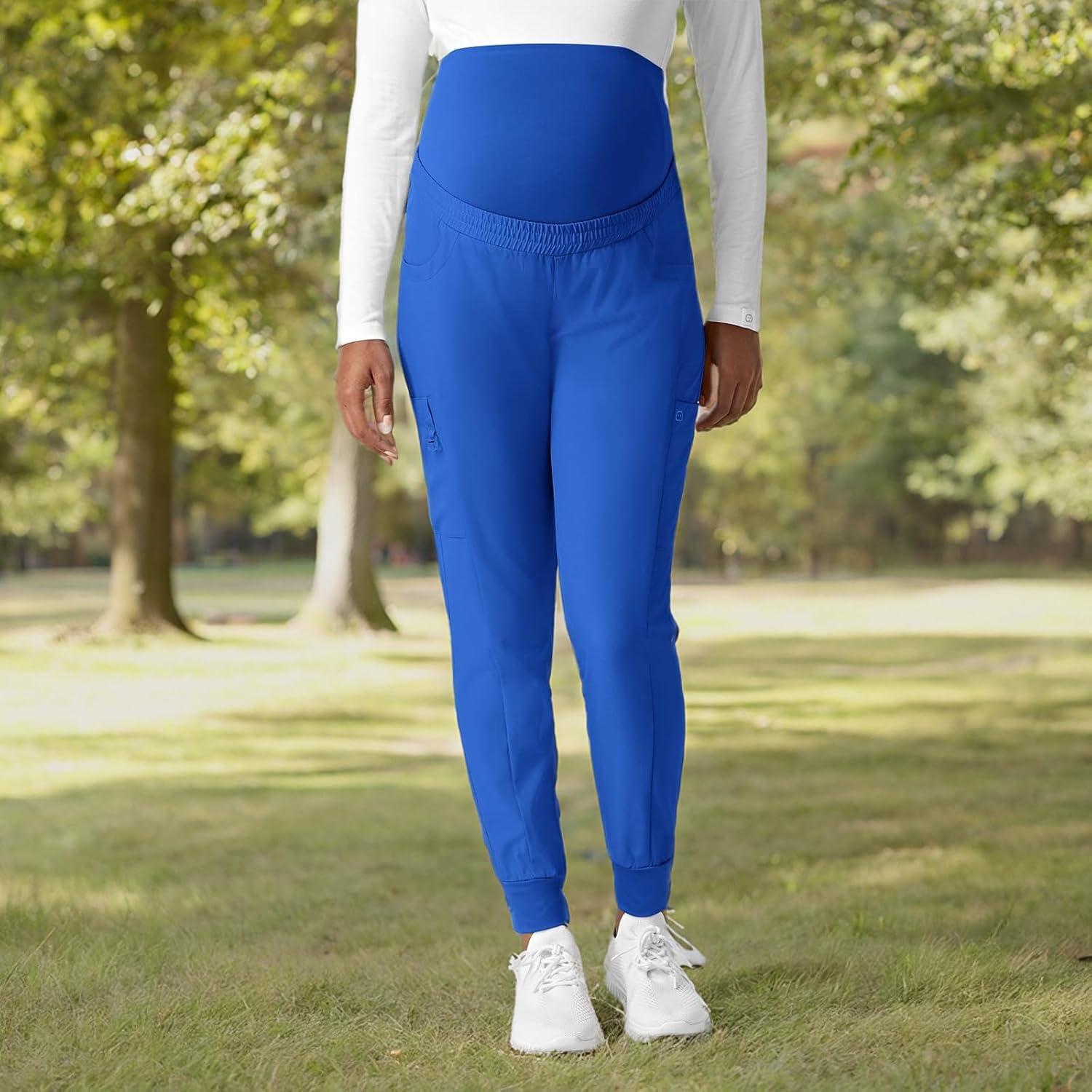 WonderWink Women’s W123 Maternity Jogger Scrub Pant(Royal)