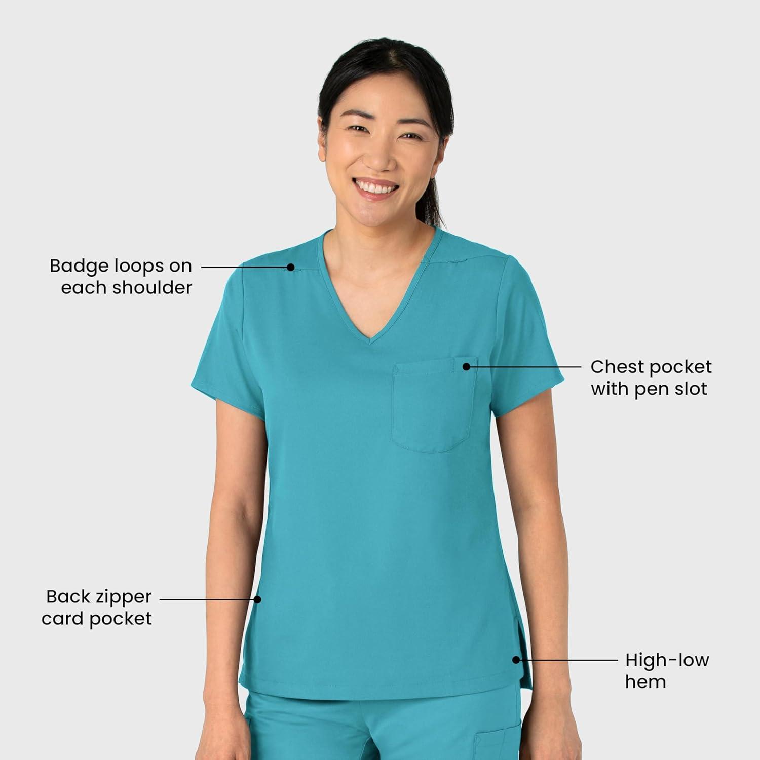 Wink Boundless Women’s Tuck-in Scrub Top – Teal, 2X