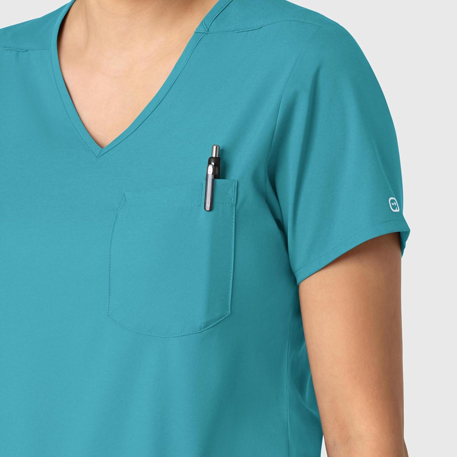 Wink Boundless Women’s Tuck-in Scrub Top – Teal, 2X