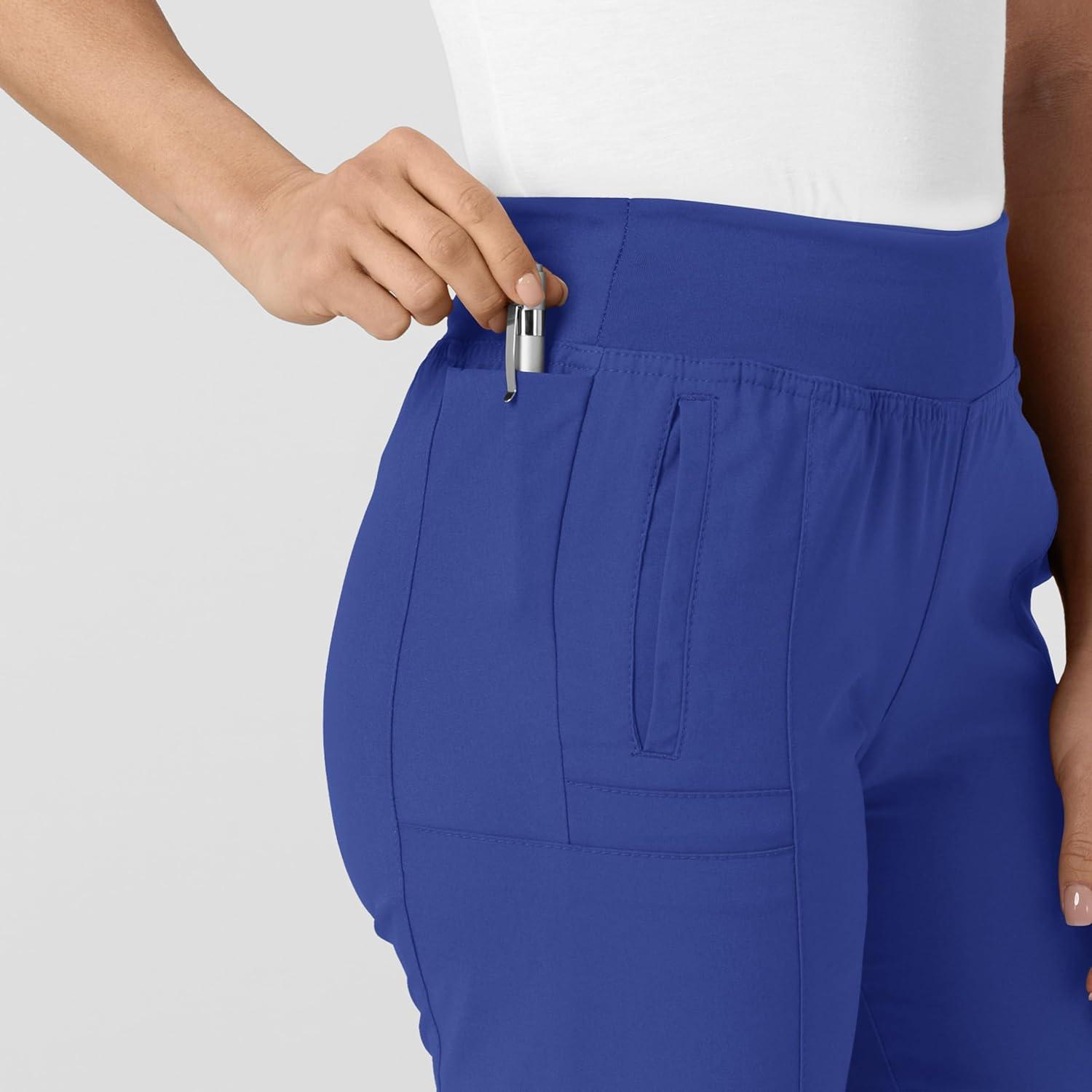 W123 Women’s Comfort Waist Cargo Jogger Scrub Pant(Galaxy Blue)