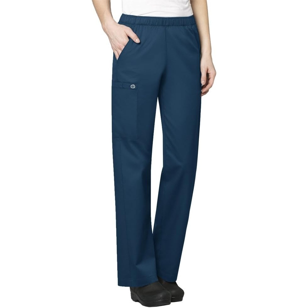 Wink WonderWORK Women’s Pull-On Cargo Scrub Pant, Caribbean Blue, XL