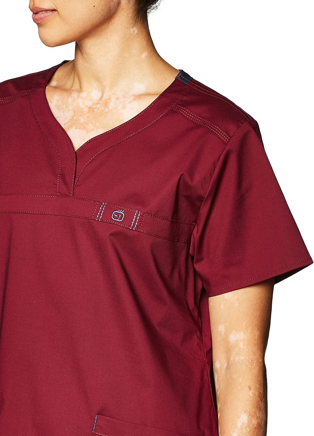 WonderWink Womens Wonderflex Patience Women’s Scrub Top(Wine)