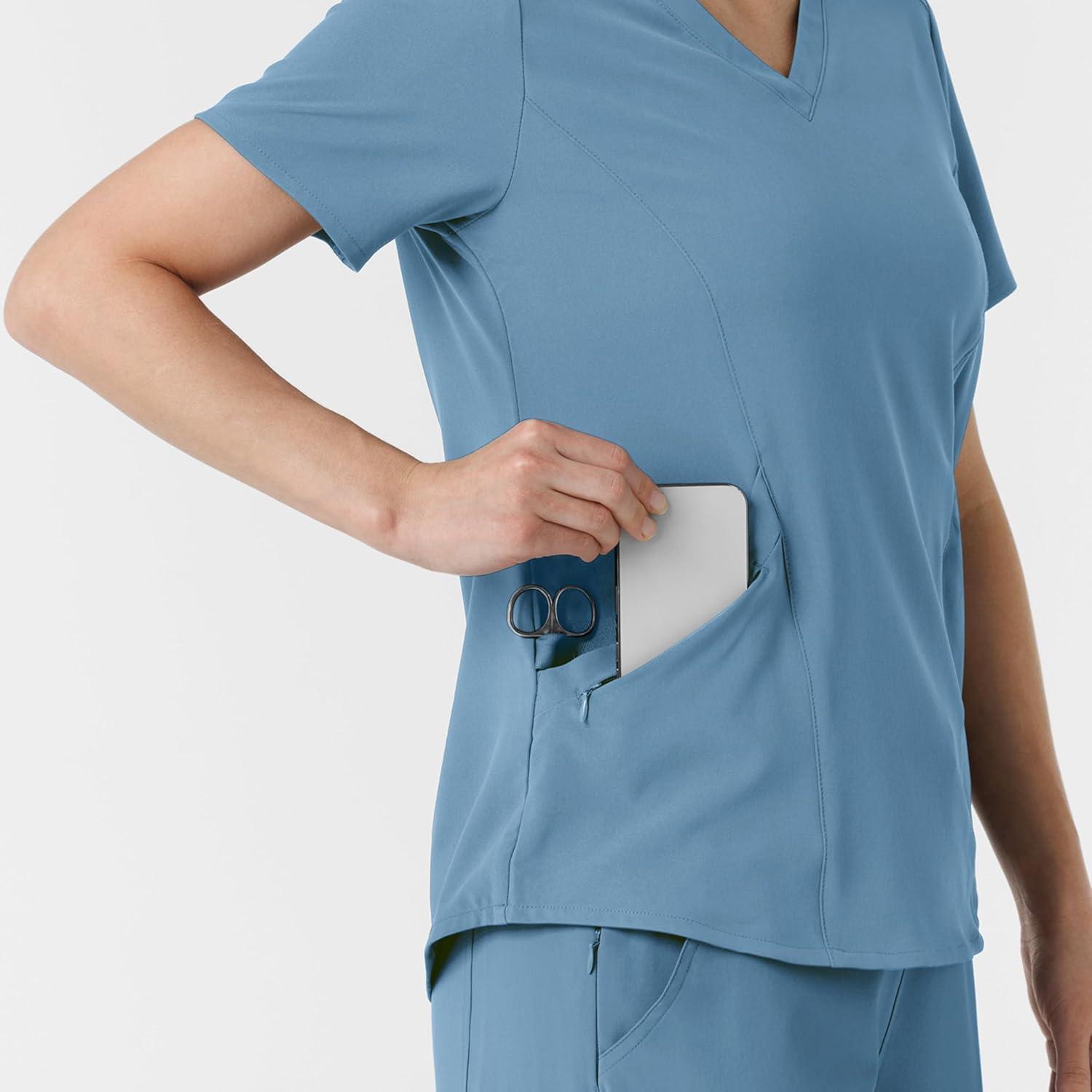Wink Womens Scrub Top(Pacific Blue)
