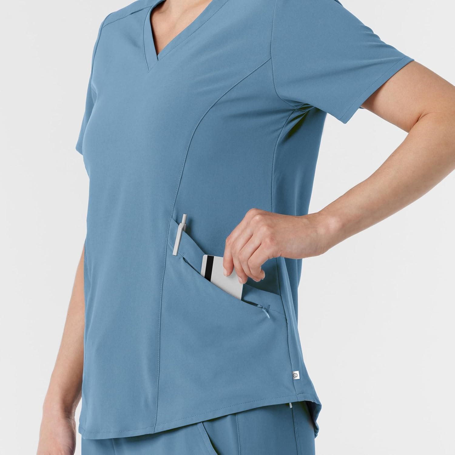 Wink Womens Scrub Top(Pacific Blue)