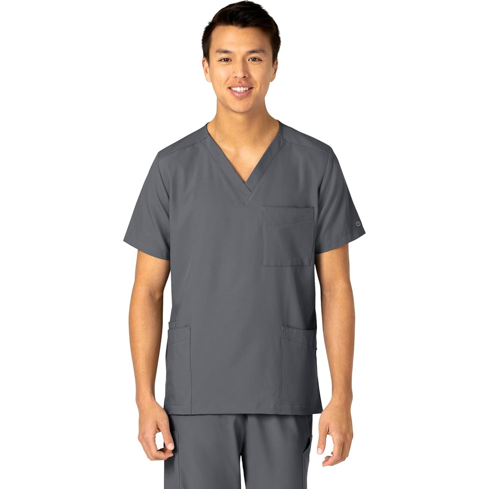 Wink W123 Unisex 4 Pocket Utility Scrub Top(Pewter)