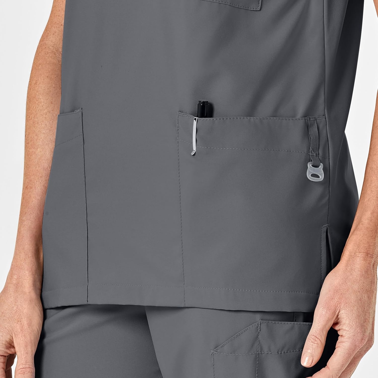 Wink W123 Unisex 4 Pocket Utility Scrub Top(Pewter)
