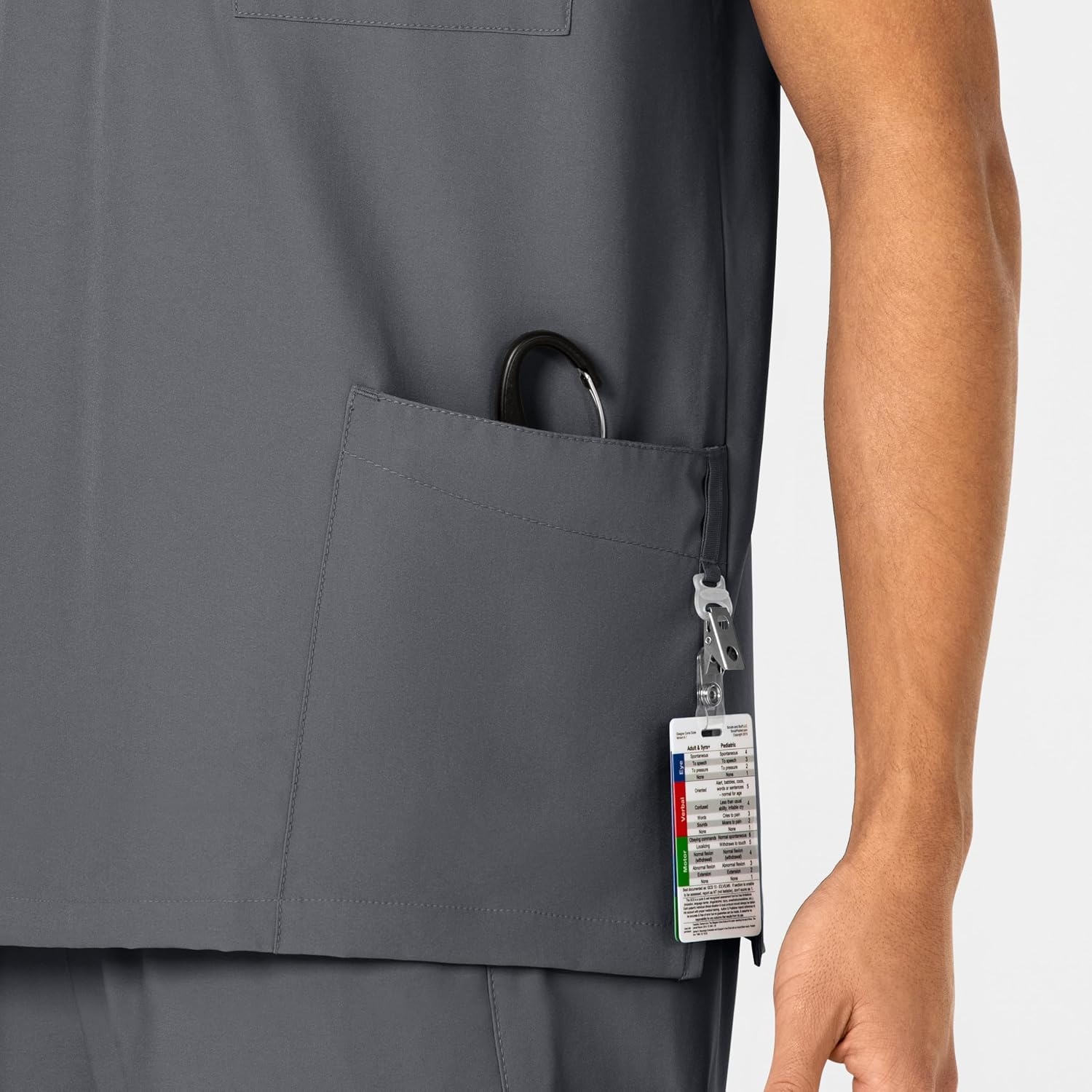 Wink W123 Unisex 4 Pocket Utility Scrub Top(Pewter)
