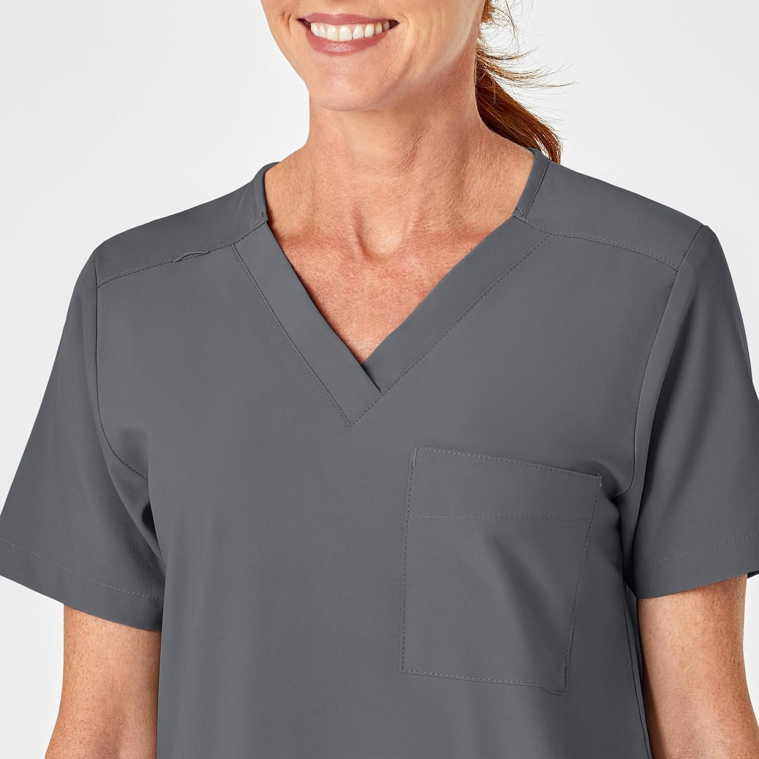 Wink W123 Unisex 4 Pocket Utility Scrub Top(Pewter)
