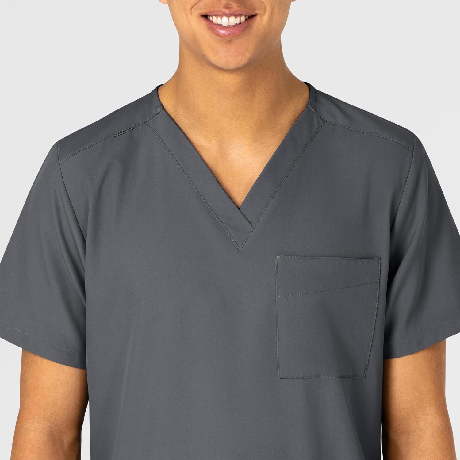 Wink W123 Unisex 4 Pocket Utility Scrub Top(Pewter)