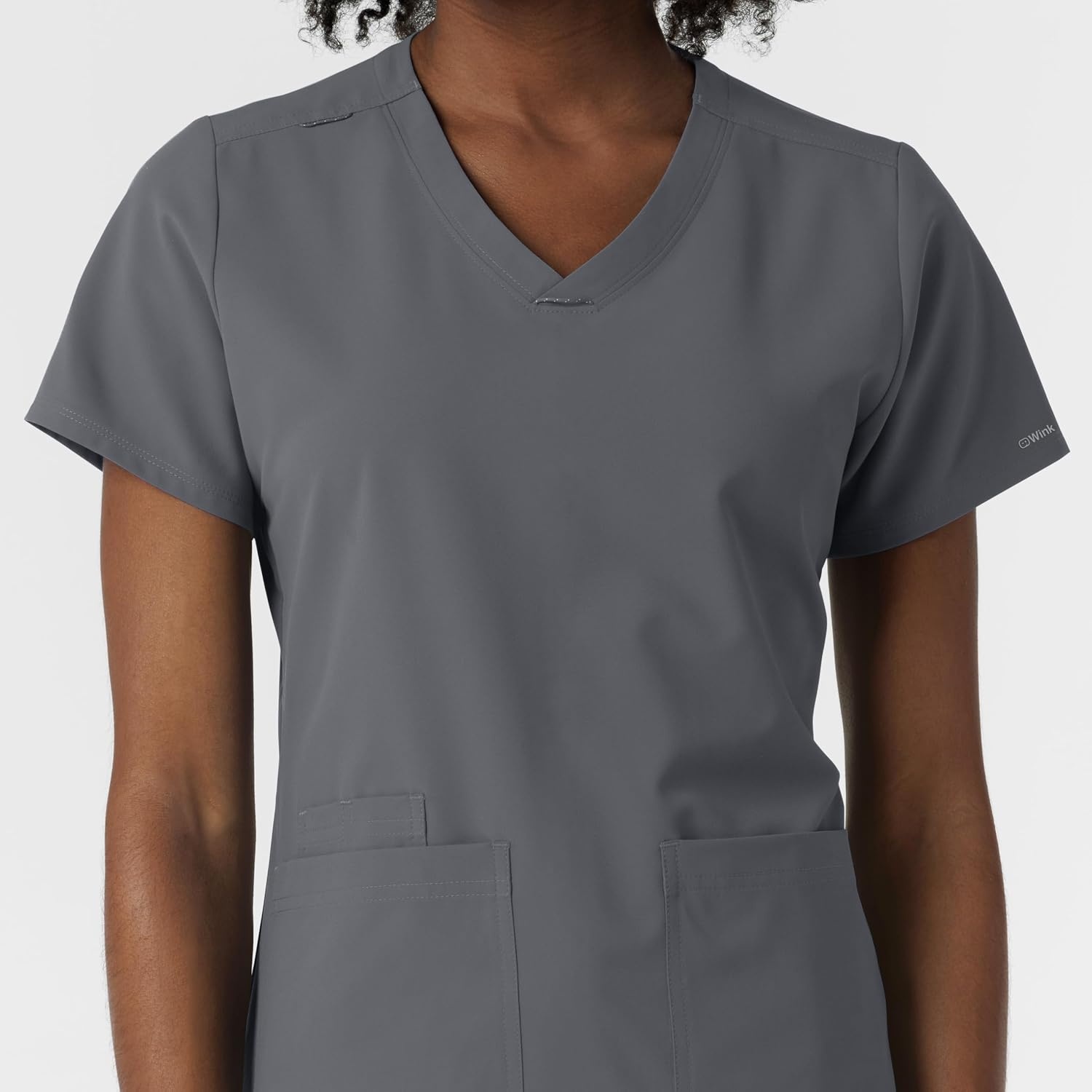 Wink Women’s Women’s V-Neck Scrub Top(Pewter)