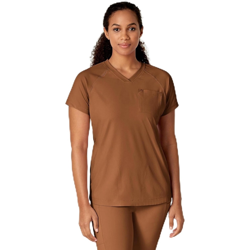 WonderWink Renew Women’s Yoga V-Neck Scrub Top – Chai, M