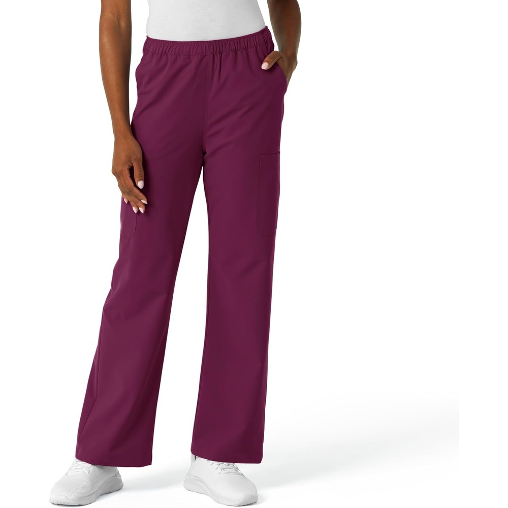 Wink NURTUR Women’s Straight Leg Cargo Scrub Pant(Wine)