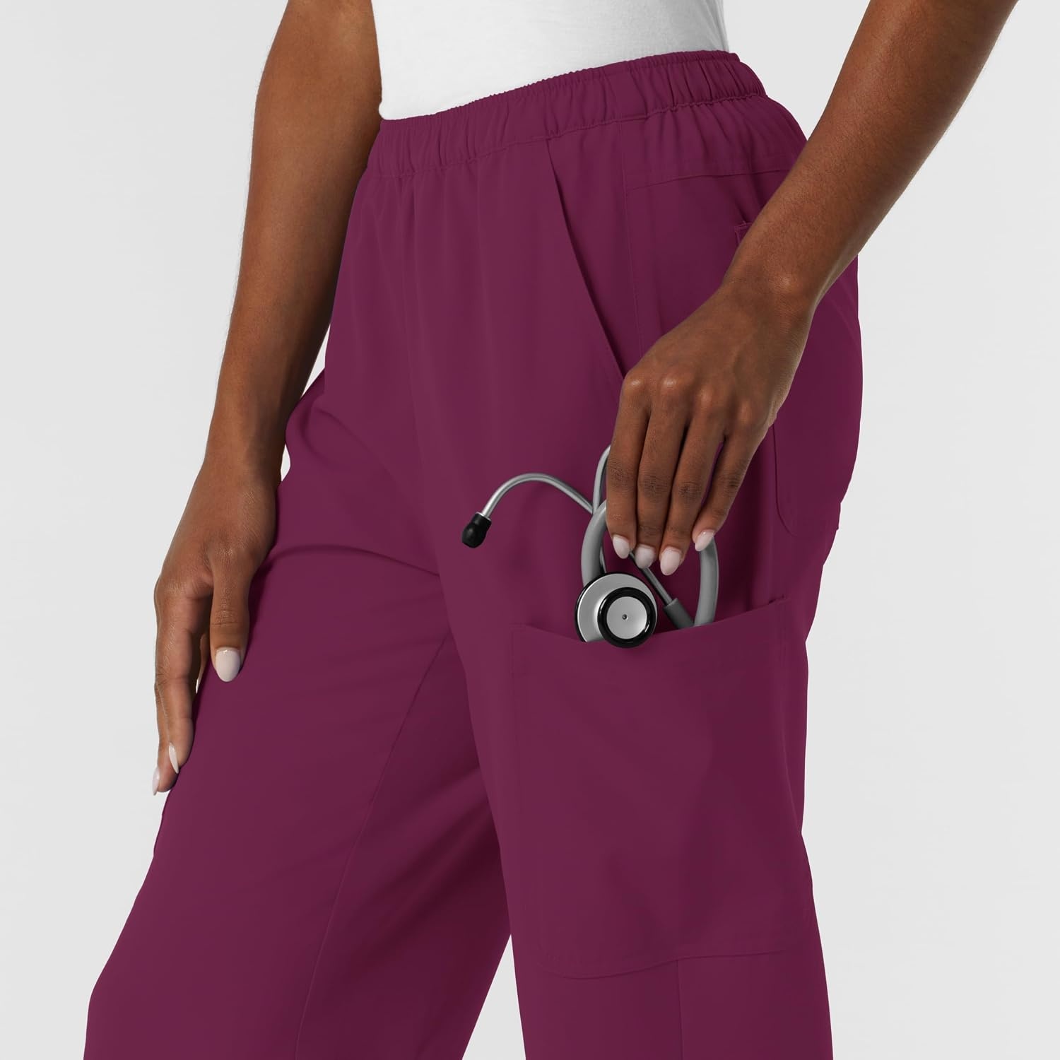 Wink NURTUR Women’s Straight Leg Cargo Scrub Pant(Wine)