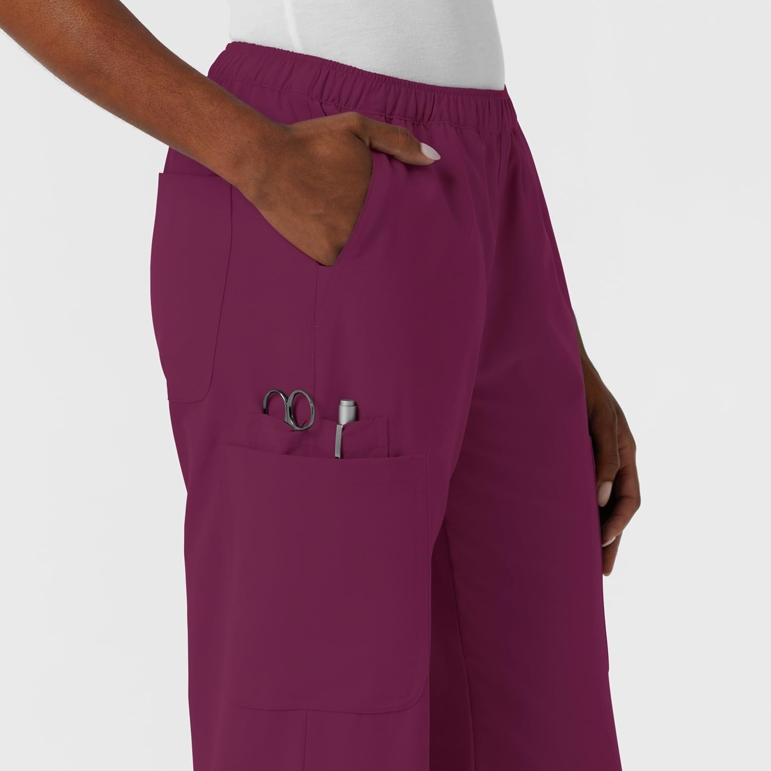 Wink NURTUR Women’s Straight Leg Cargo Scrub Pant(Wine)