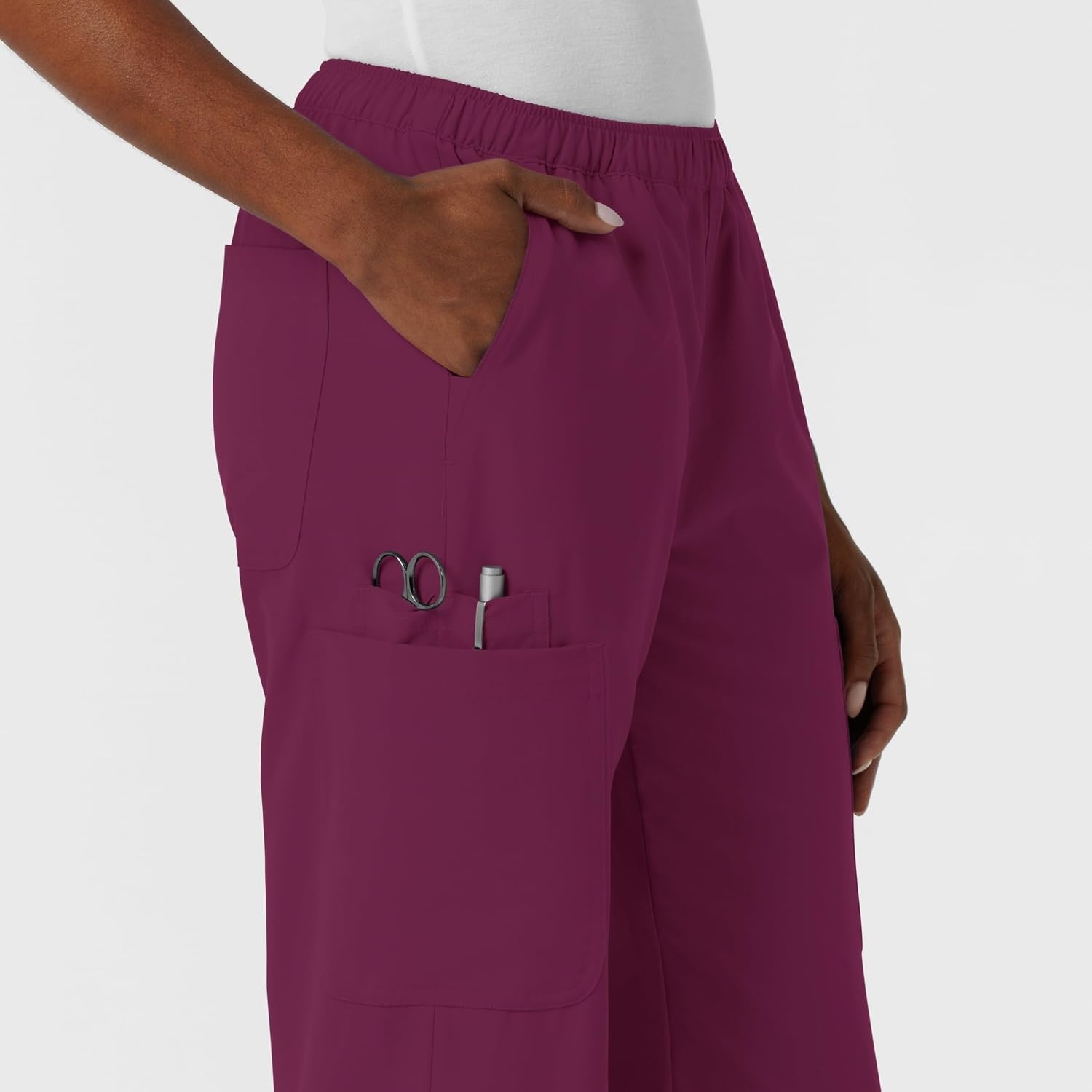 Wink NURTUR Women’s Straight Leg Cargo Scrub Pant(Wine)