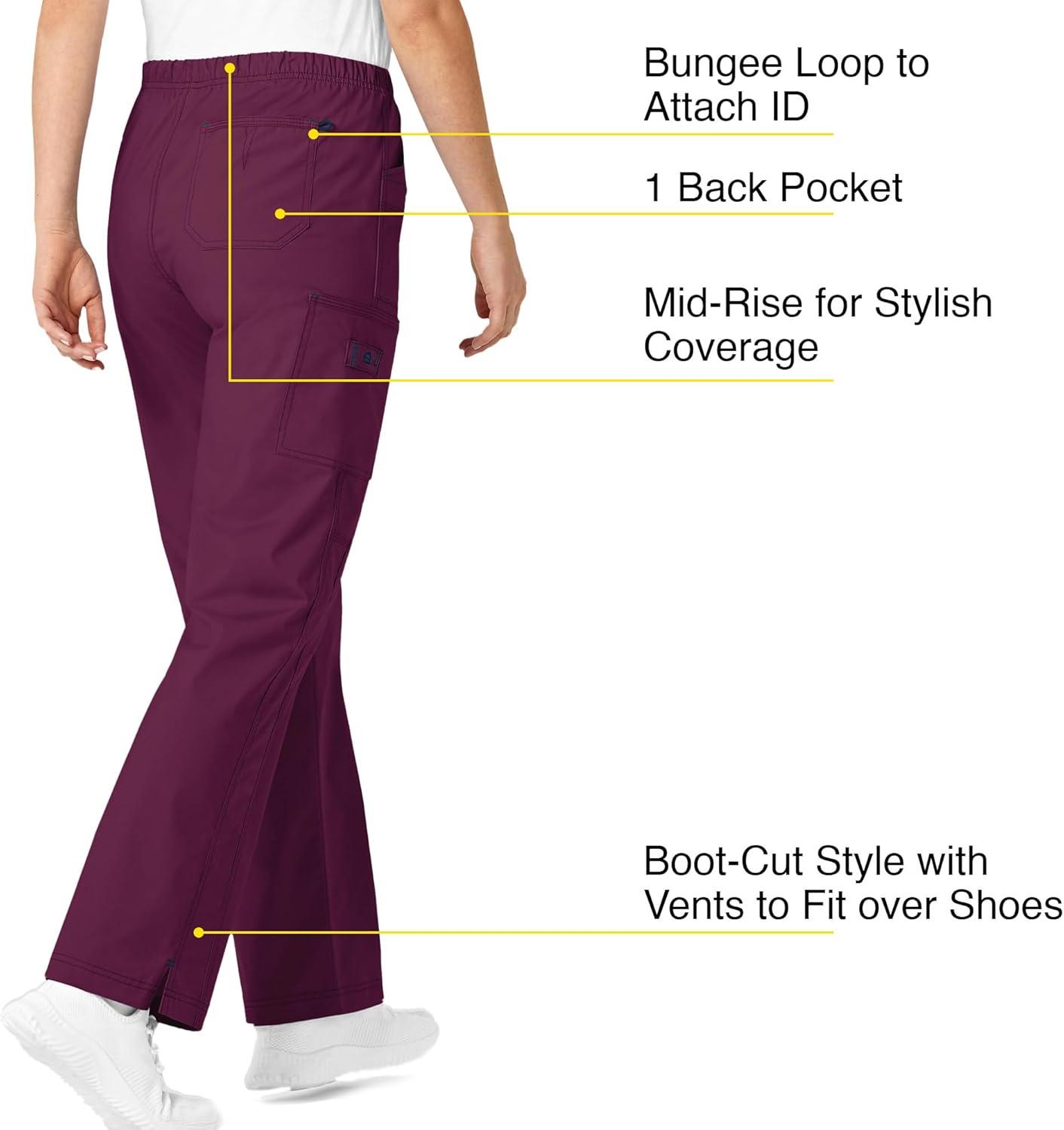 WonderWink Women’s Wonderflex Faith Scrub Pant(Wine)