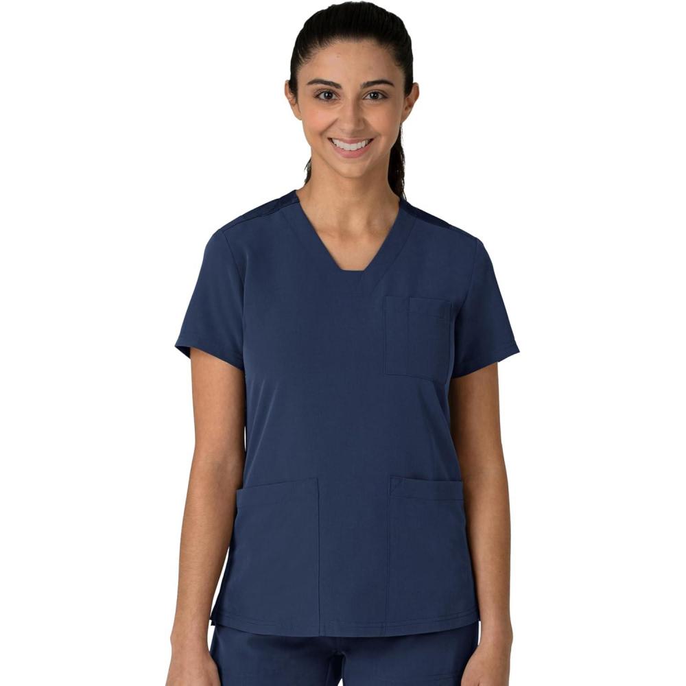 Wink Women’s Women’s Flex-n-Reach V-Neck Scrub Top(Navy)