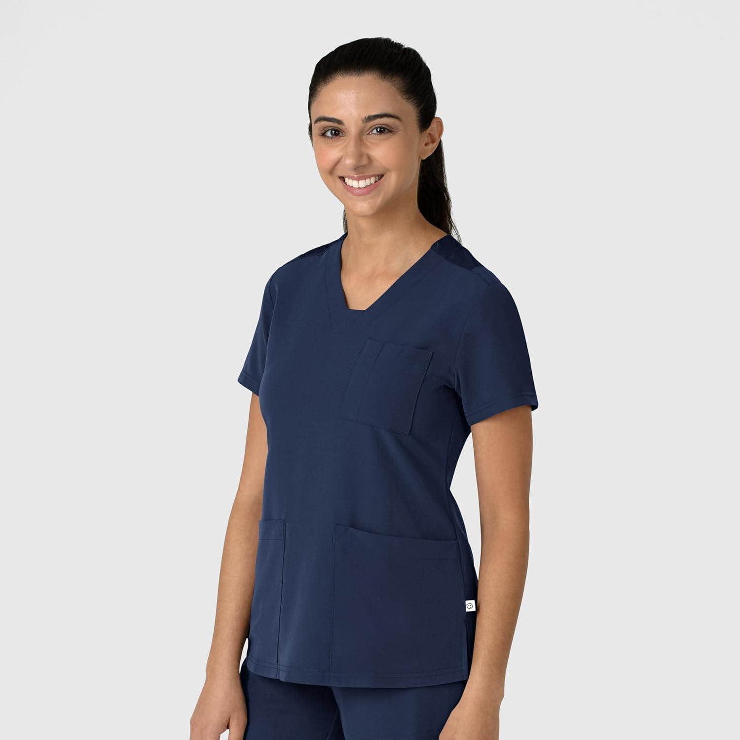 Wink Women’s Women’s Flex-n-Reach V-Neck Scrub Top(Navy)