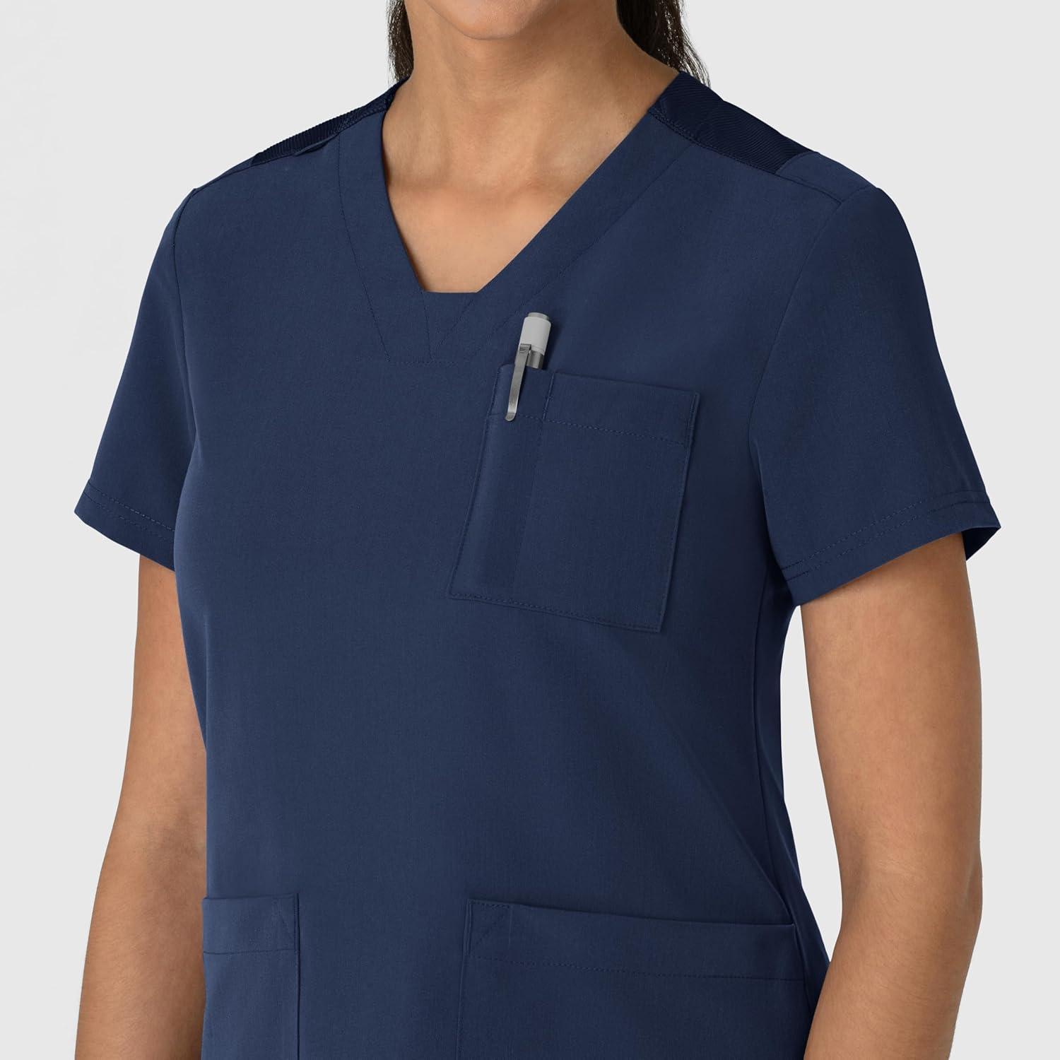 Wink Women’s Women’s Flex-n-Reach V-Neck Scrub Top(Navy)