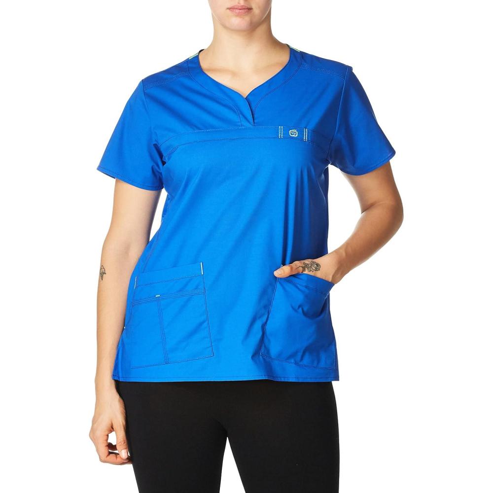 WonderWink Womens Wonderflex Patience Women’s Scrub Top(Royal)