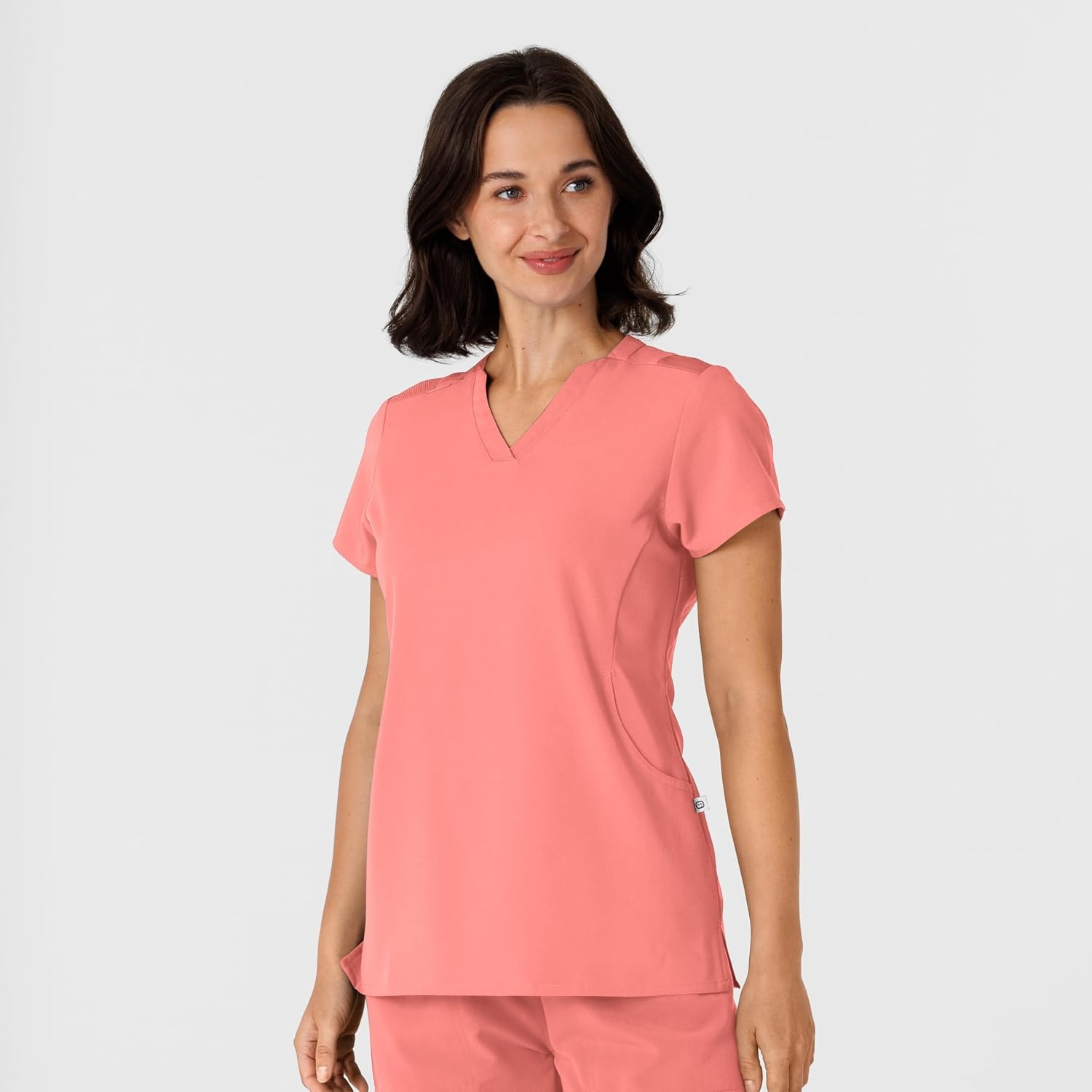 Wink Nova Women’s Flex-n-Reach Shoulder Panel V-Neck Scrub Top(Paradise Pink)