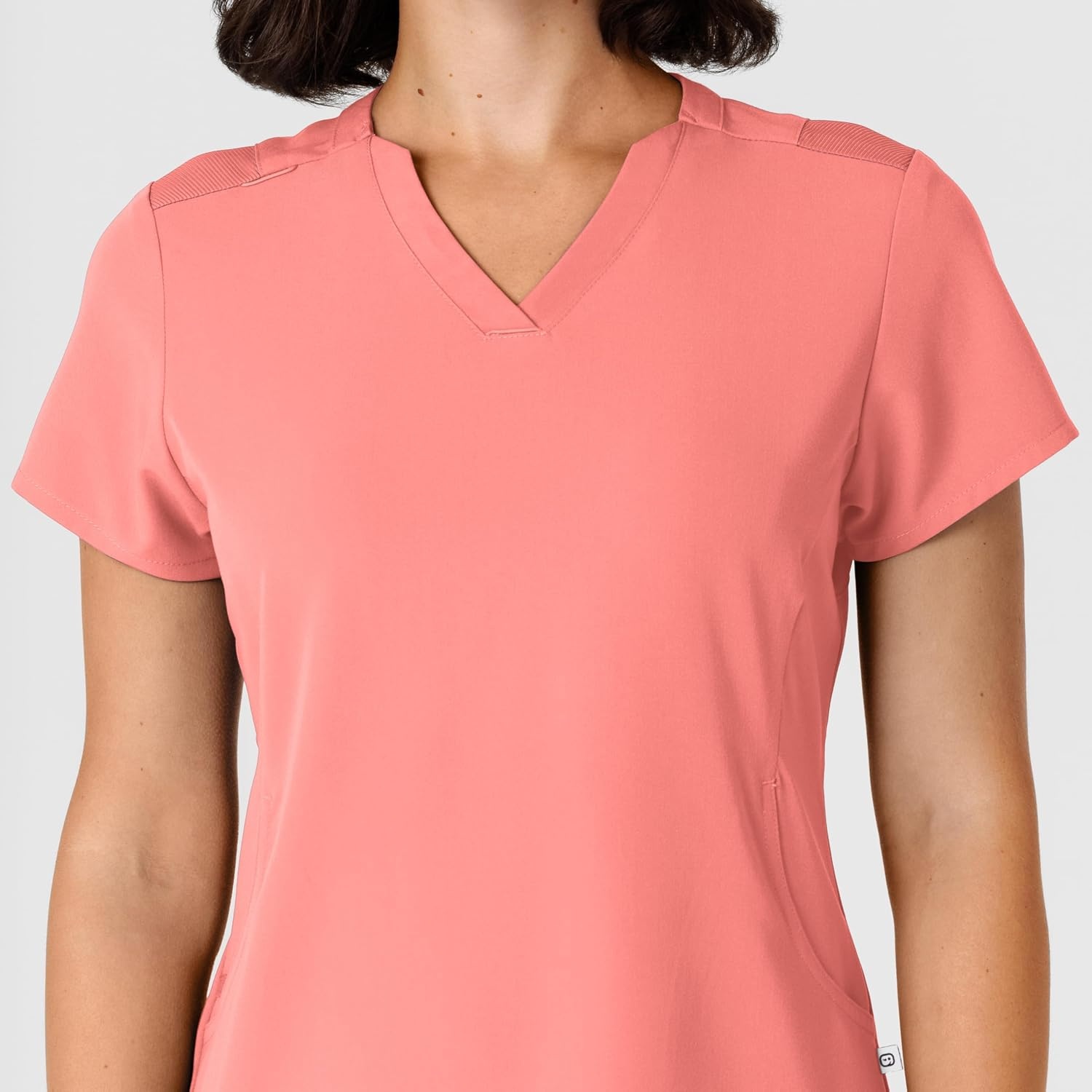 Wink Nova Women’s Flex-n-Reach Shoulder Panel V-Neck Scrub Top(Paradise Pink)