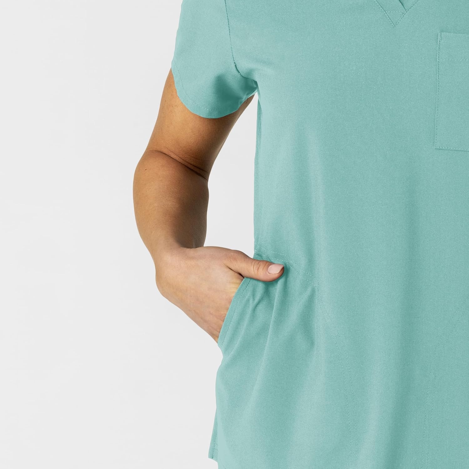 Wink Women’s Women’s Flex-n-Reach V-Neck Scrub Top(Turquoise)