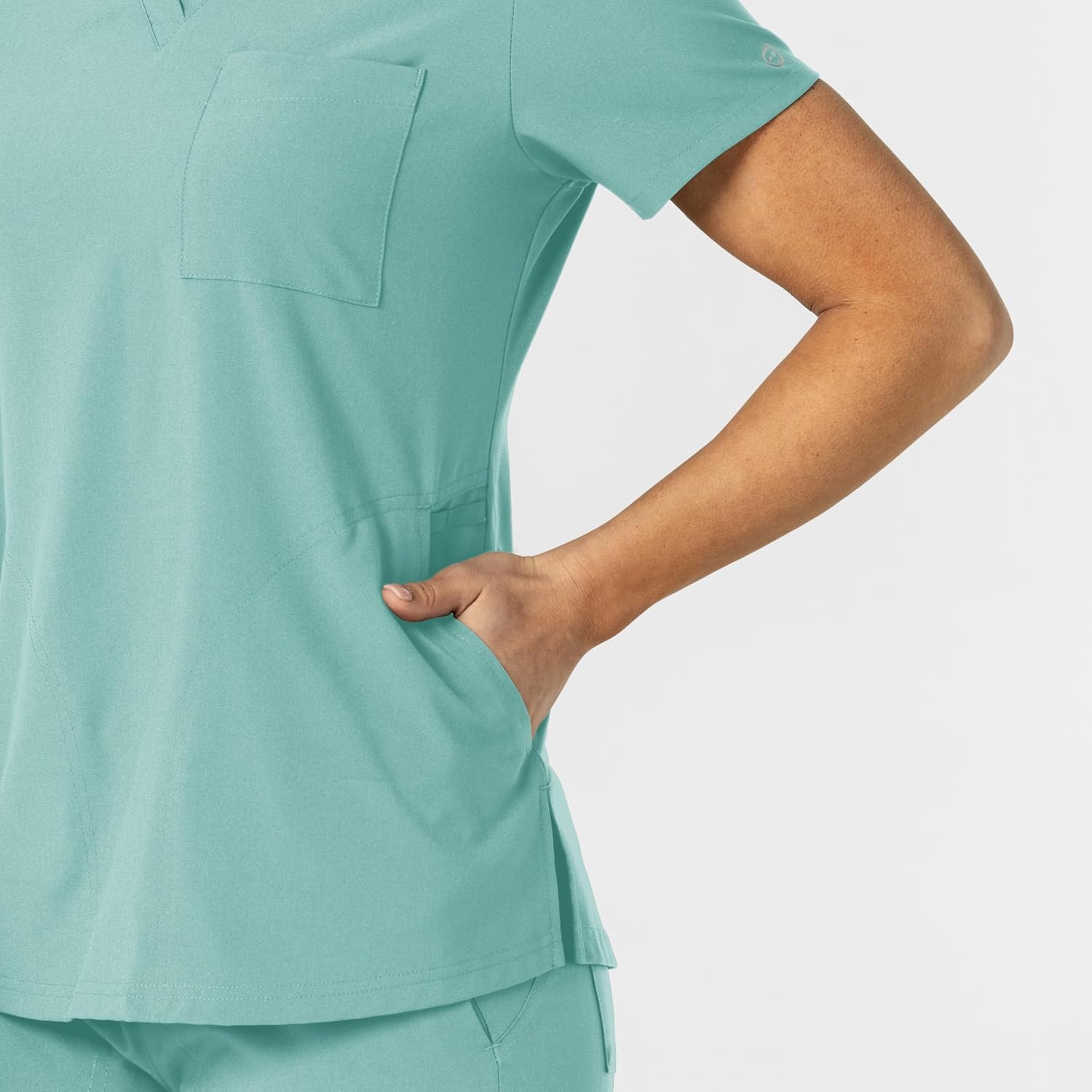 Wink Women’s Women’s Flex-n-Reach V-Neck Scrub Top(Turquoise)