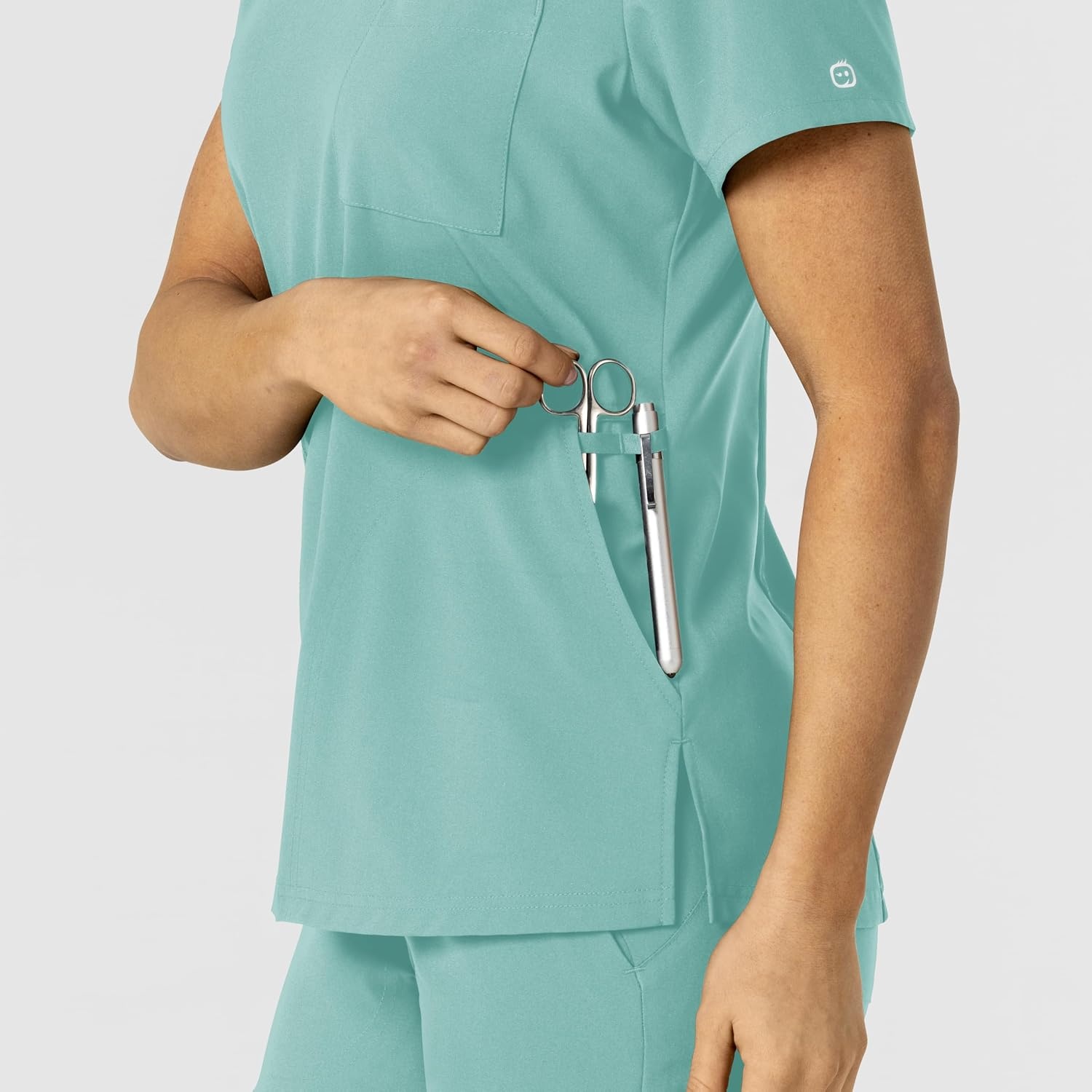 Wink Women’s Women’s Flex-n-Reach V-Neck Scrub Top(Turquoise)