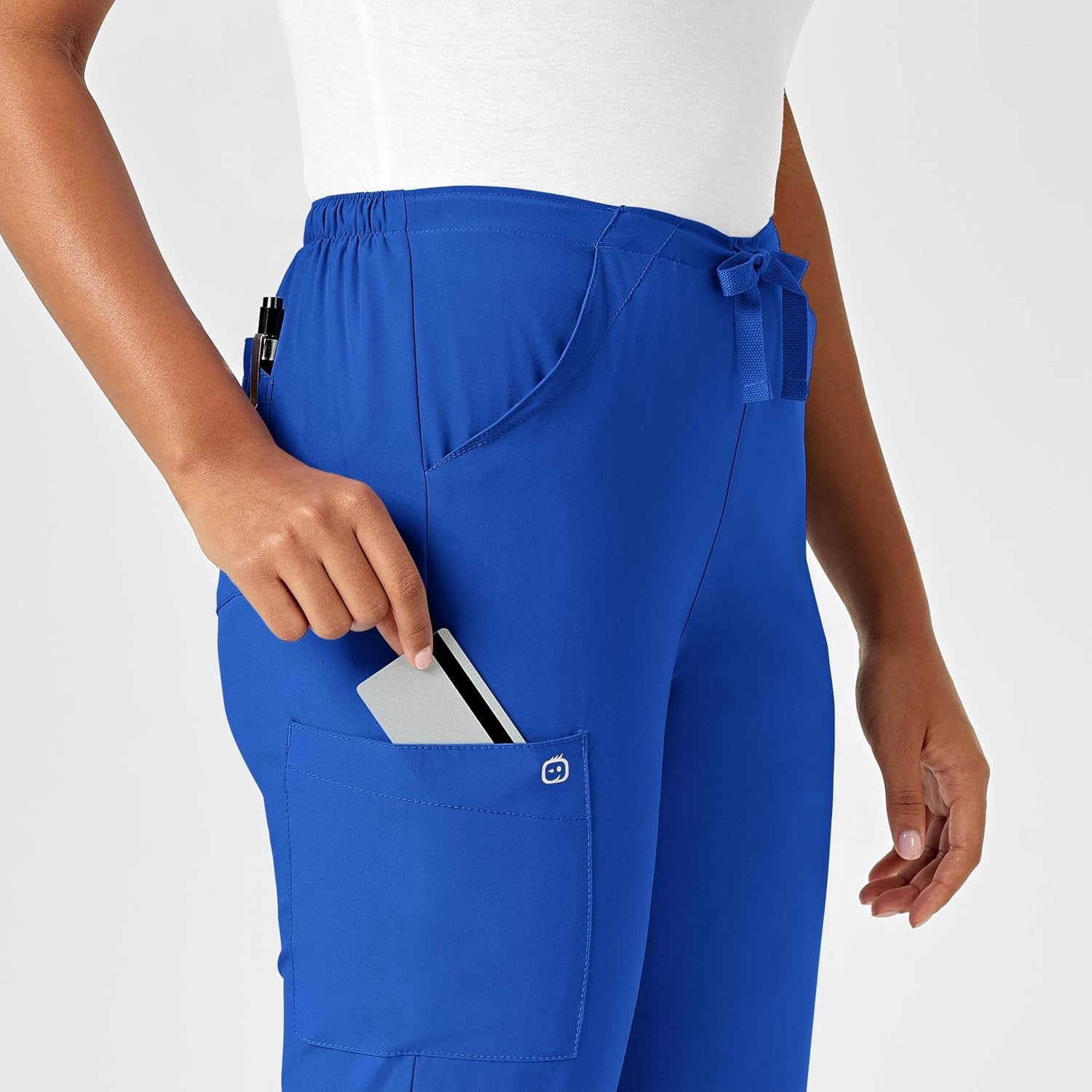 WonderWink W123 Women’s Drawstring Scrub Pant w/Cargo Pocket — Royal, 2X