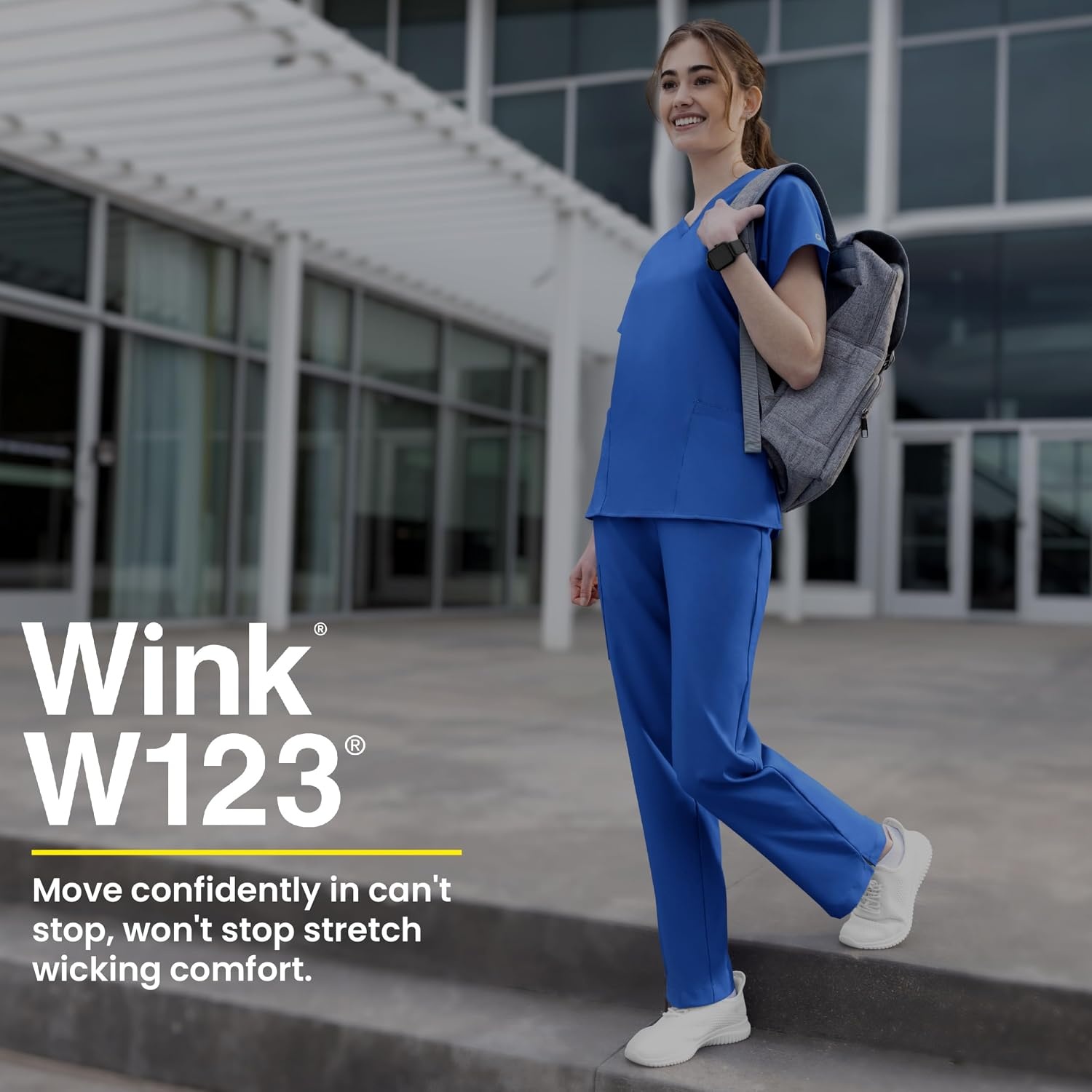 WonderWink W123 Women’s Drawstring Scrub Pant w/Cargo Pocket — Royal, 2X