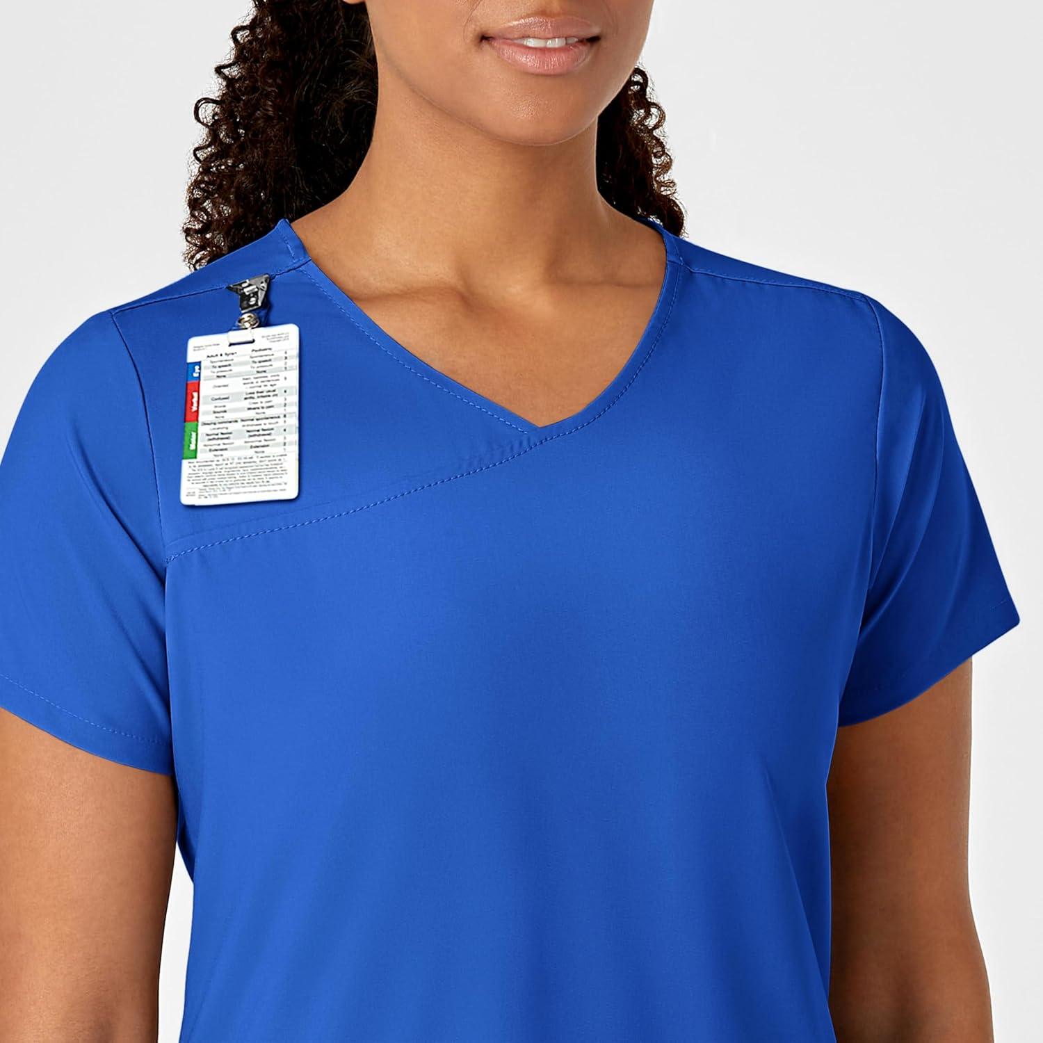 WonderWink Womens Y-Neck Wrap Top(Royal)
