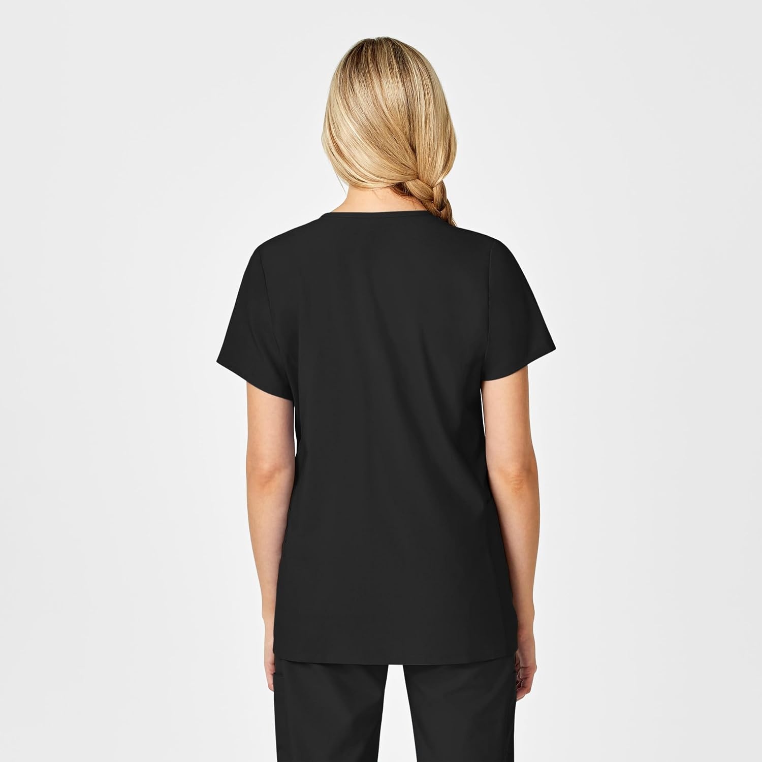 Wink W123 Maternity V-Neck Scrub Top(Black)